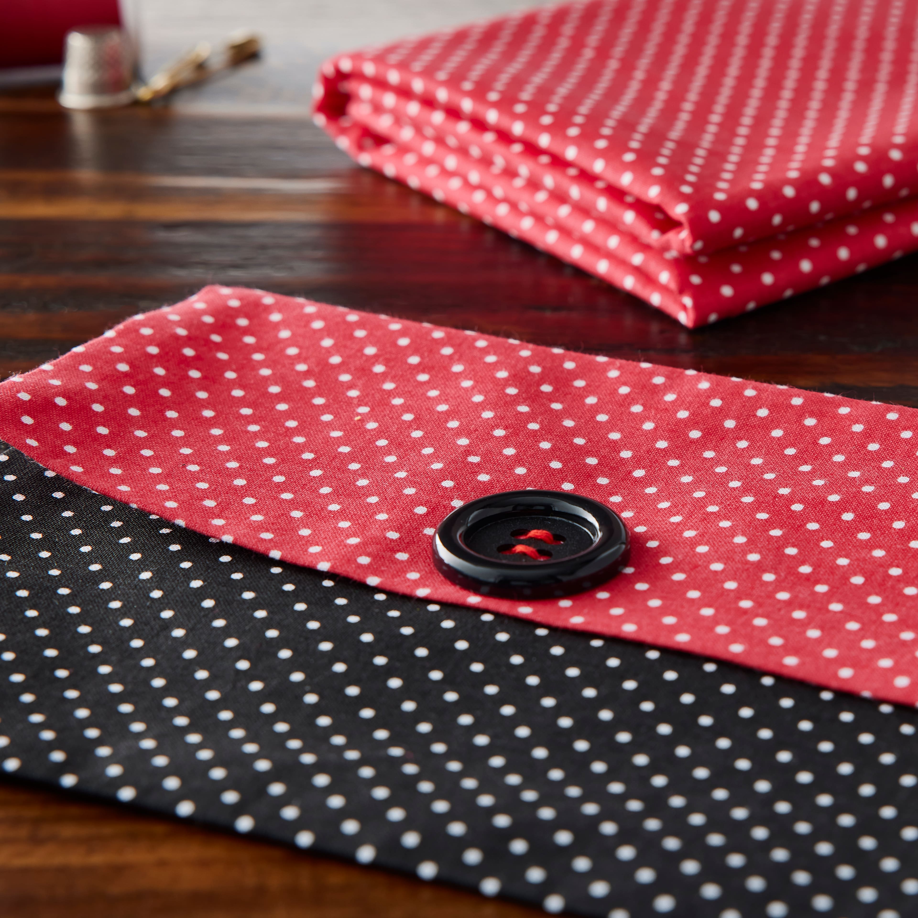 Fabric Traditions Red Polka Dot Cotton Fabric