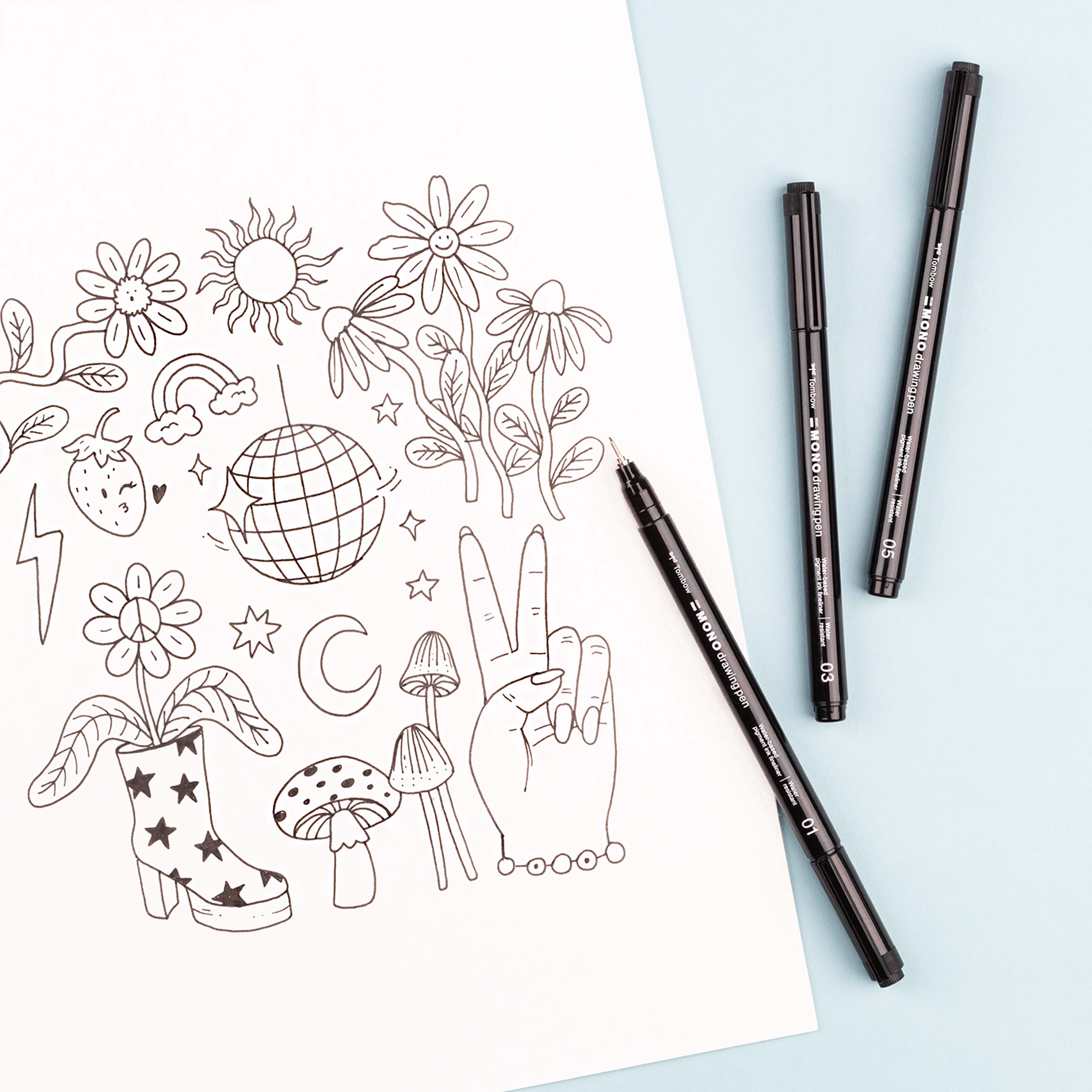 12 Packs: 3 ct. (36 total) Tombow Mono Drawing Pen Set