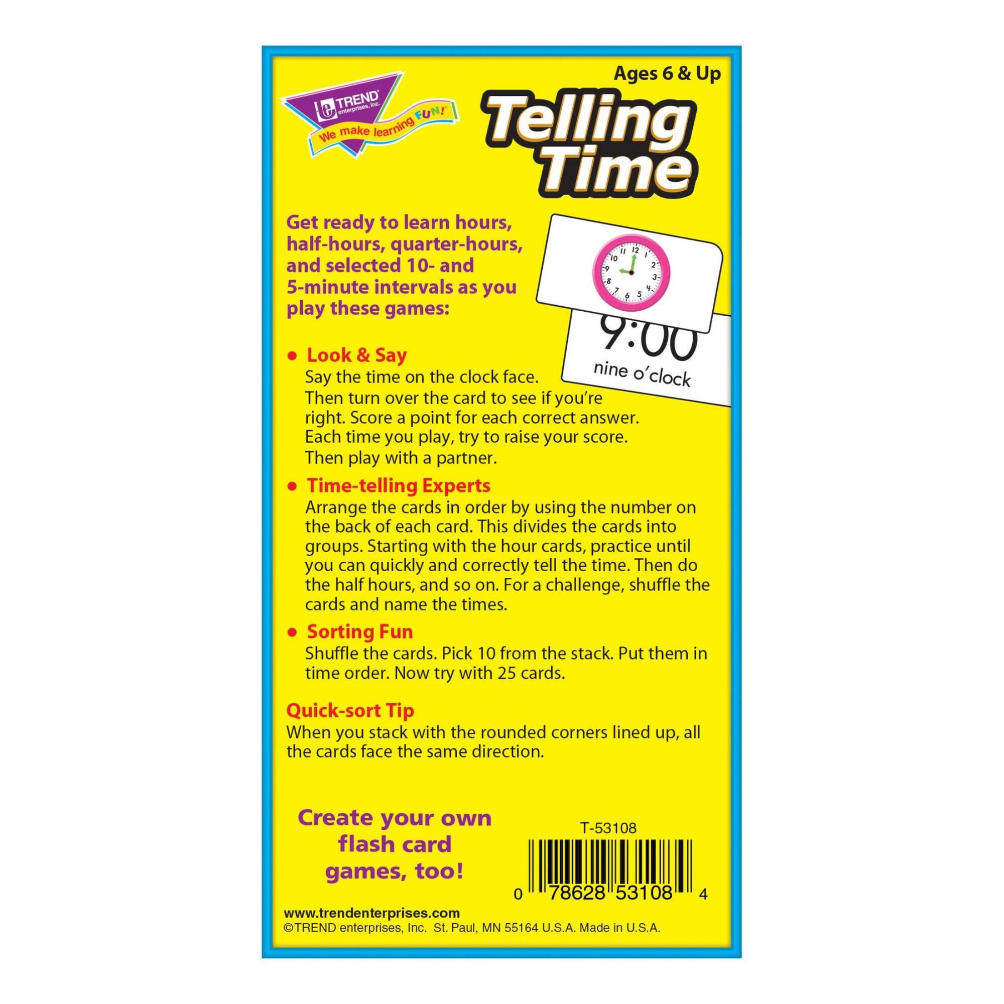 Trend Enterprises® Telling Time Skill Drill Flash Cards