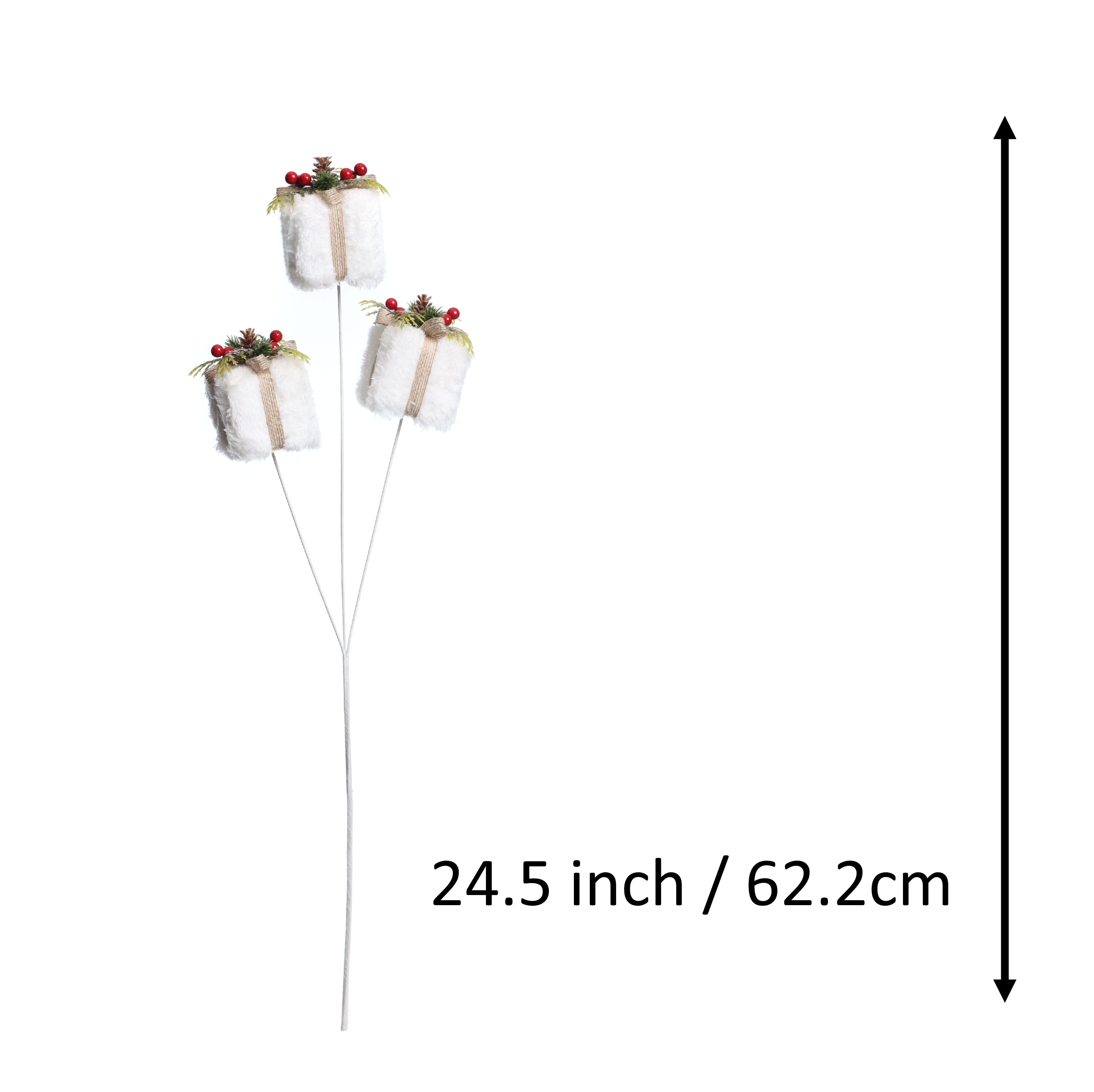 24.5&#x22; White Fuzzy Gift Box Stem by Ashland&#xAE;