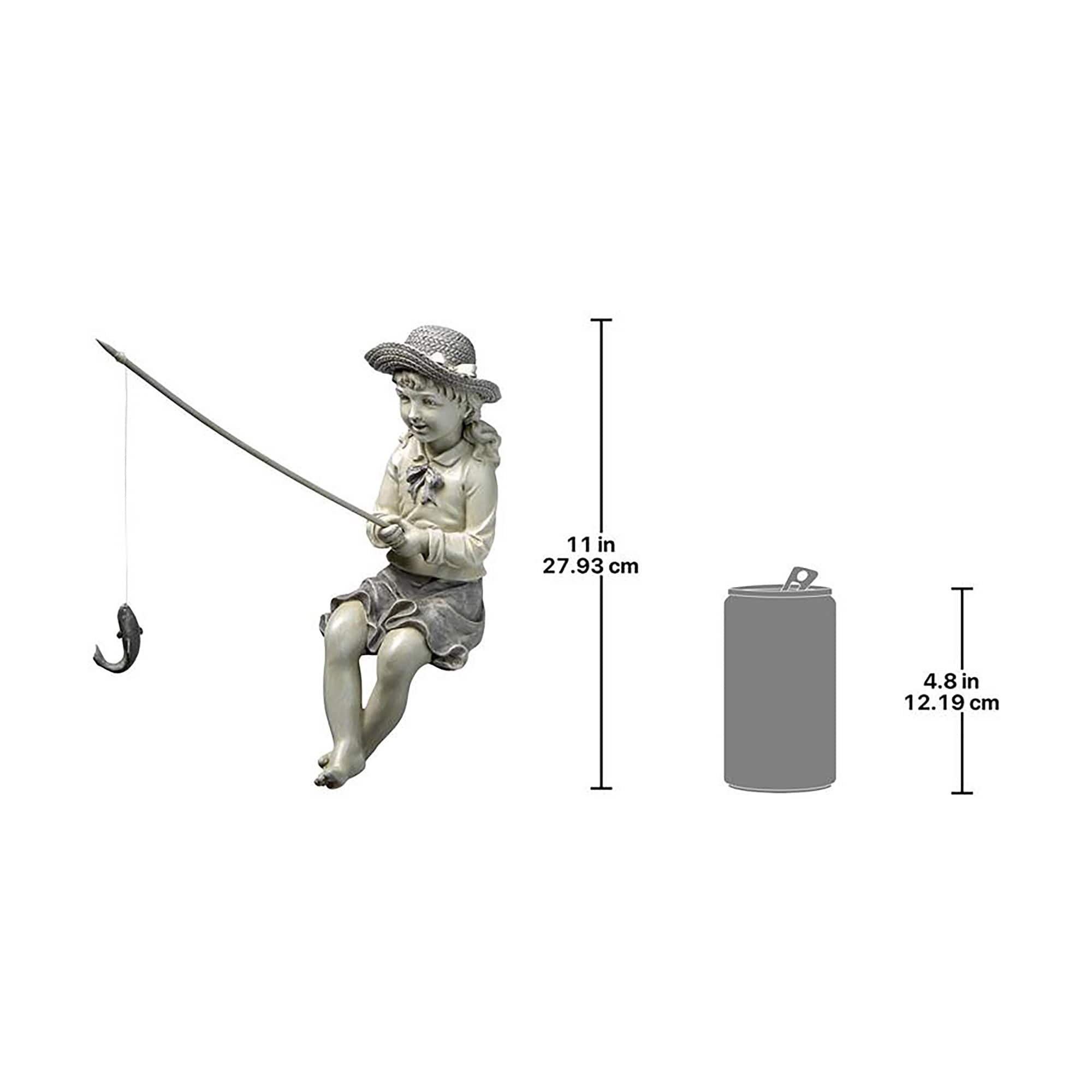 Design Toscano 11&#x22; Nellie&#x27;s Big Catch Fishing Statue