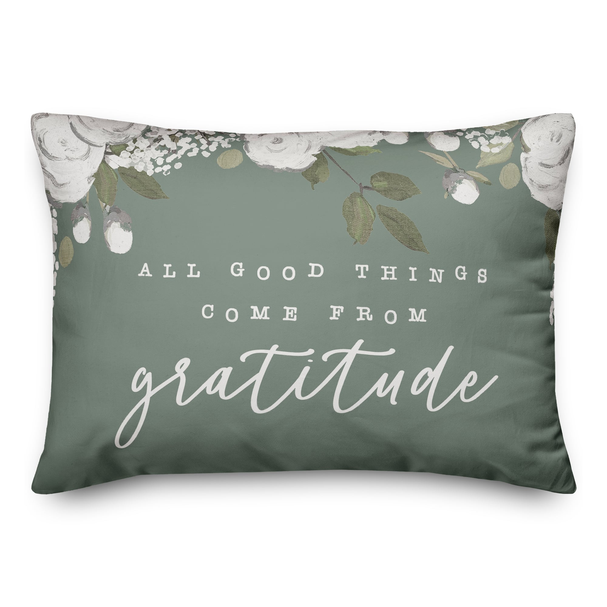 Good Things Come With Gratitude 20 x 14 Throw Pillow