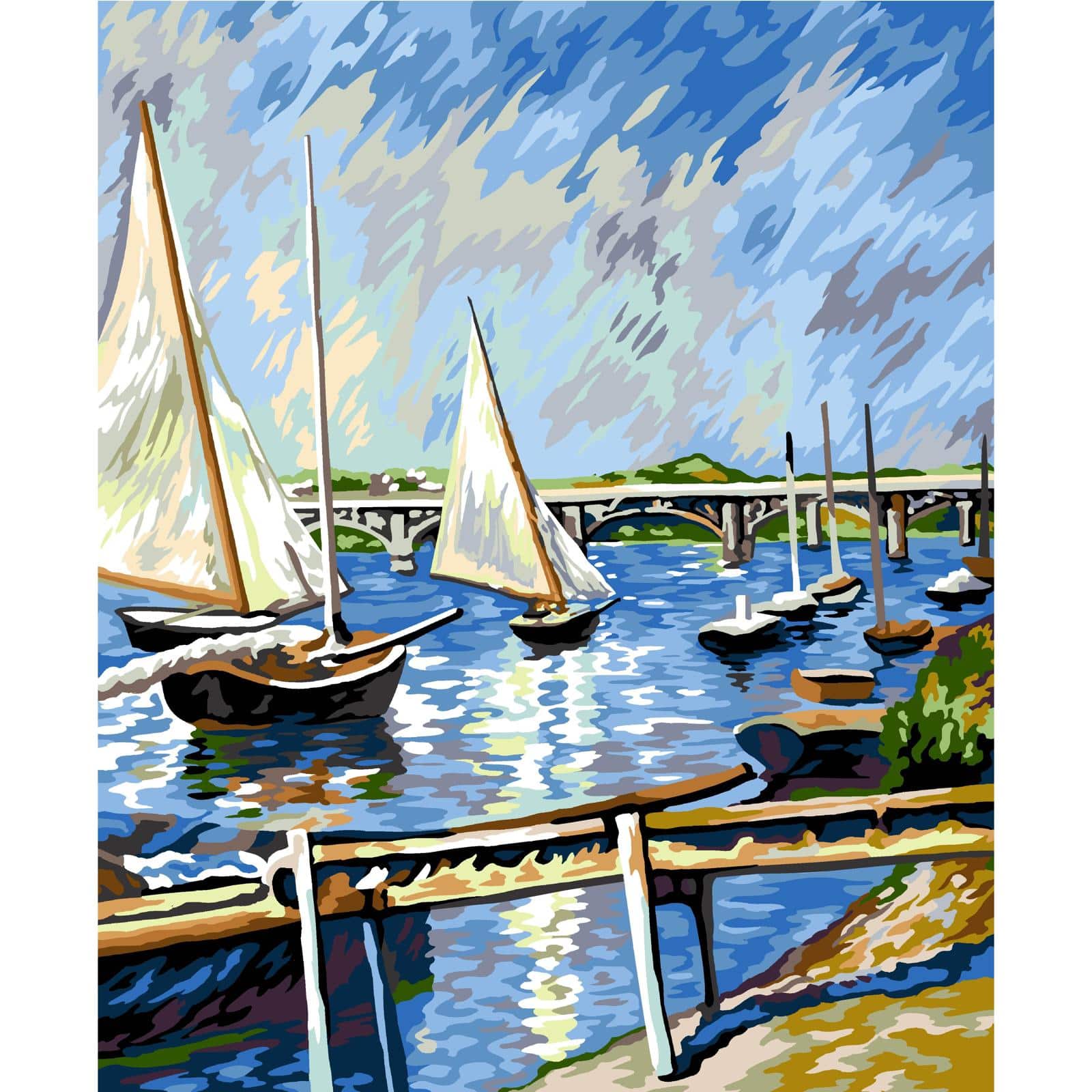 Gobelin Sailboats In Argenteuil Printed Tapestry Canvas