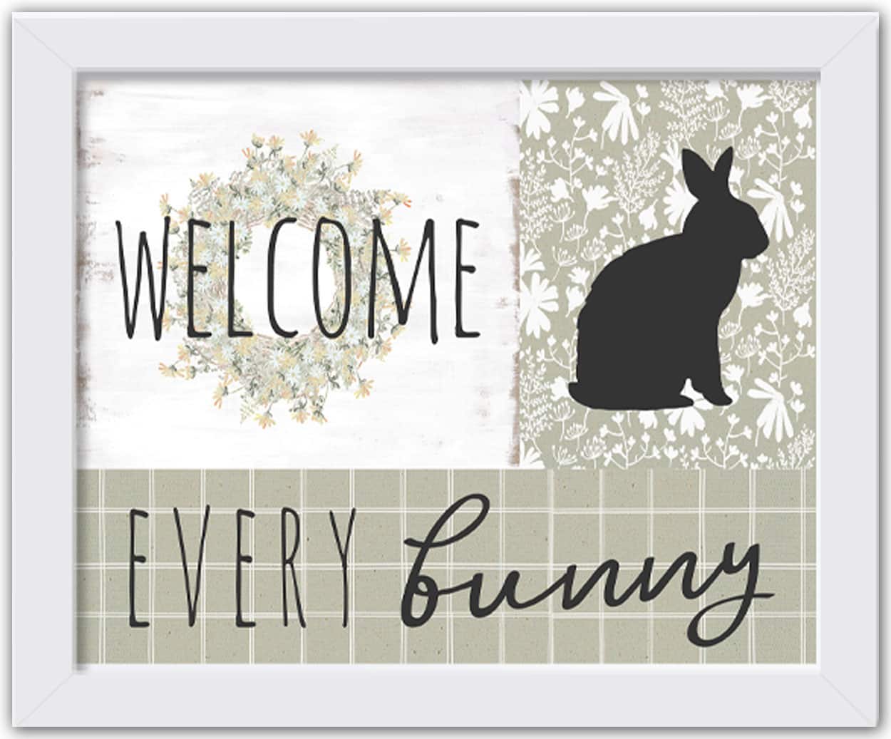Every Bunny Collage 3 11" x 14" White Framed Print Under Plexiglass