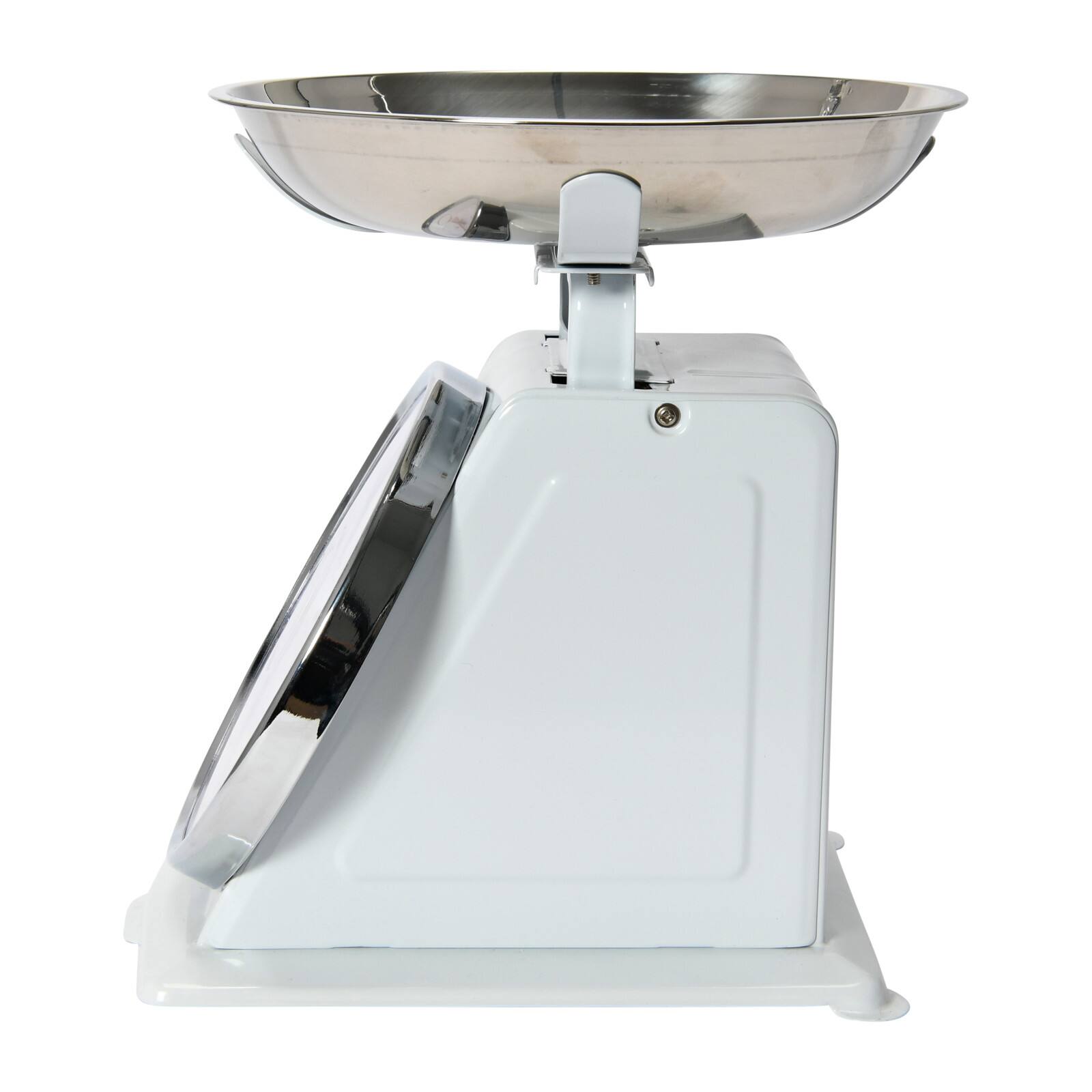 White Metal Kitchen Scale with Removable Tray