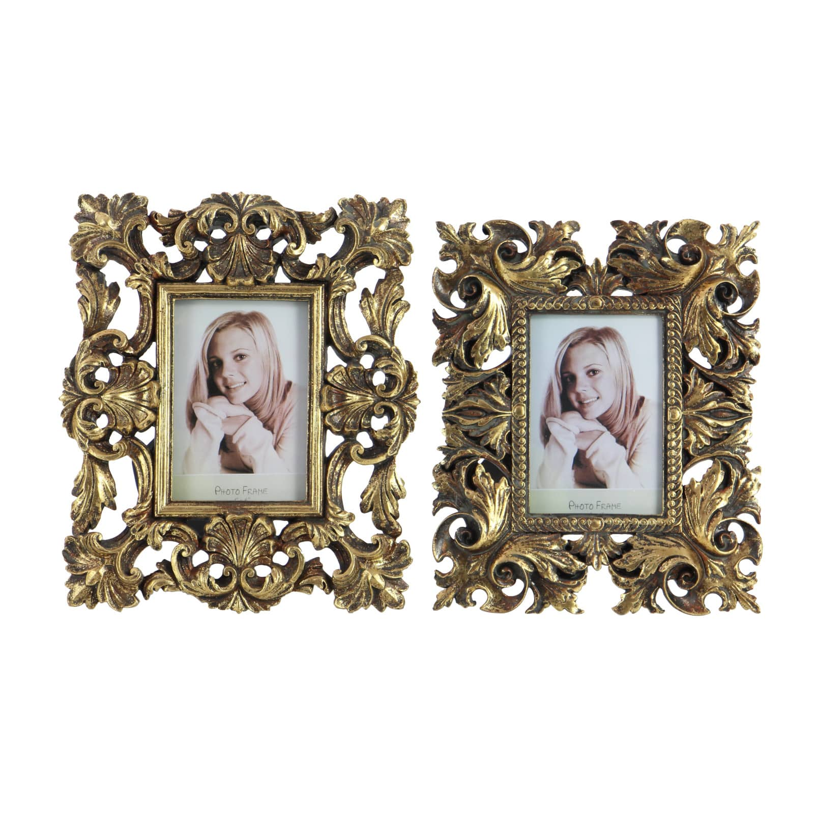 2 Pack Gold Polystone Traditional 4&#x22; x 6&#x22; Frames