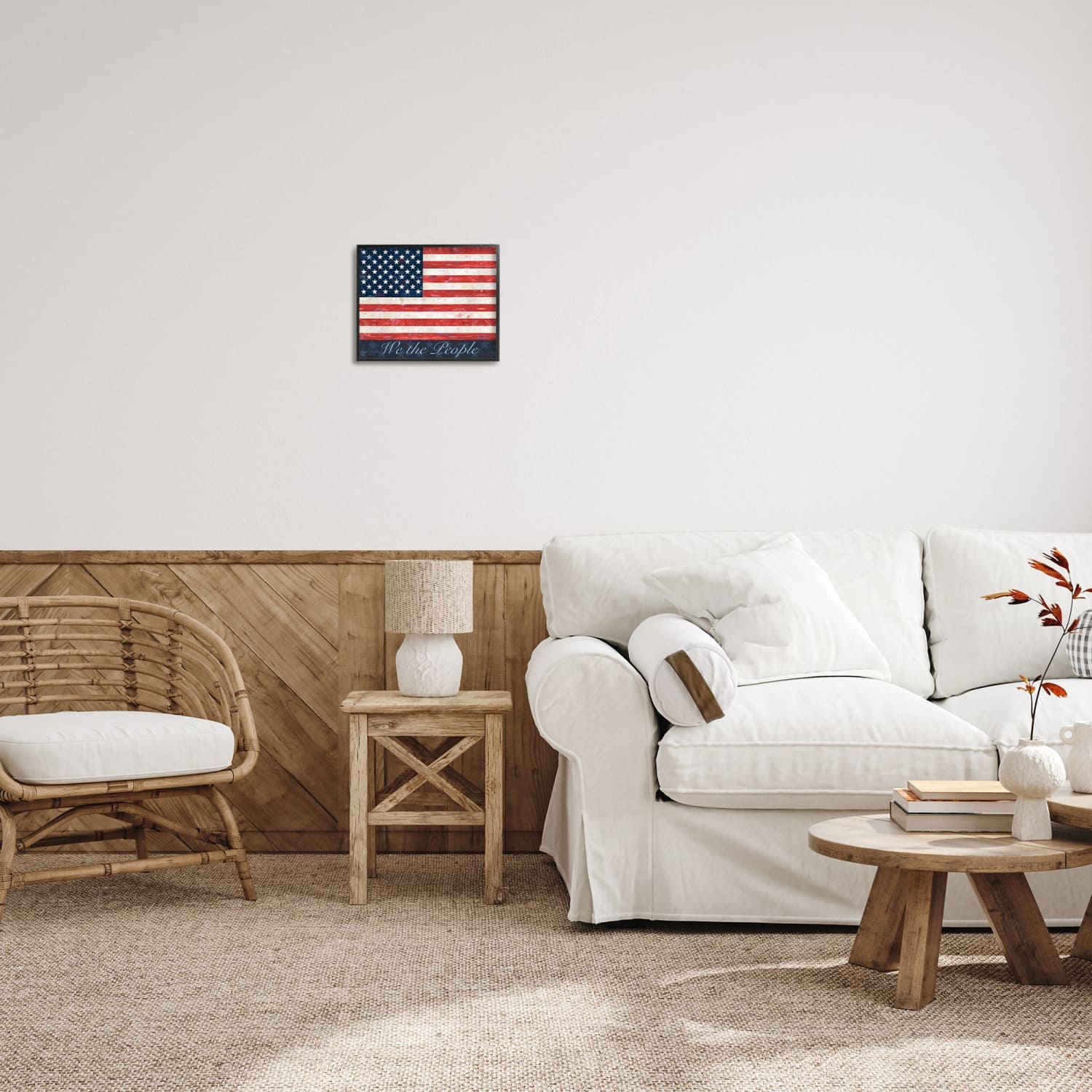 Stupell Industries We The People Flag Framed Giclee Art