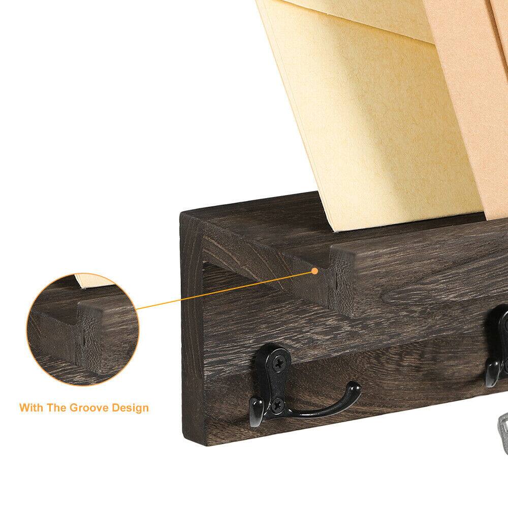 NEX™ 16" Dark Brown Wall-Mounted Floating 4-Hook Coat Racks, 2ct.