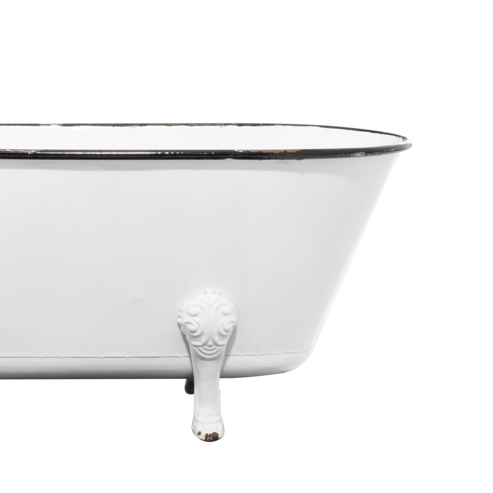 20&#x22; White Metal Farmhouse Planter