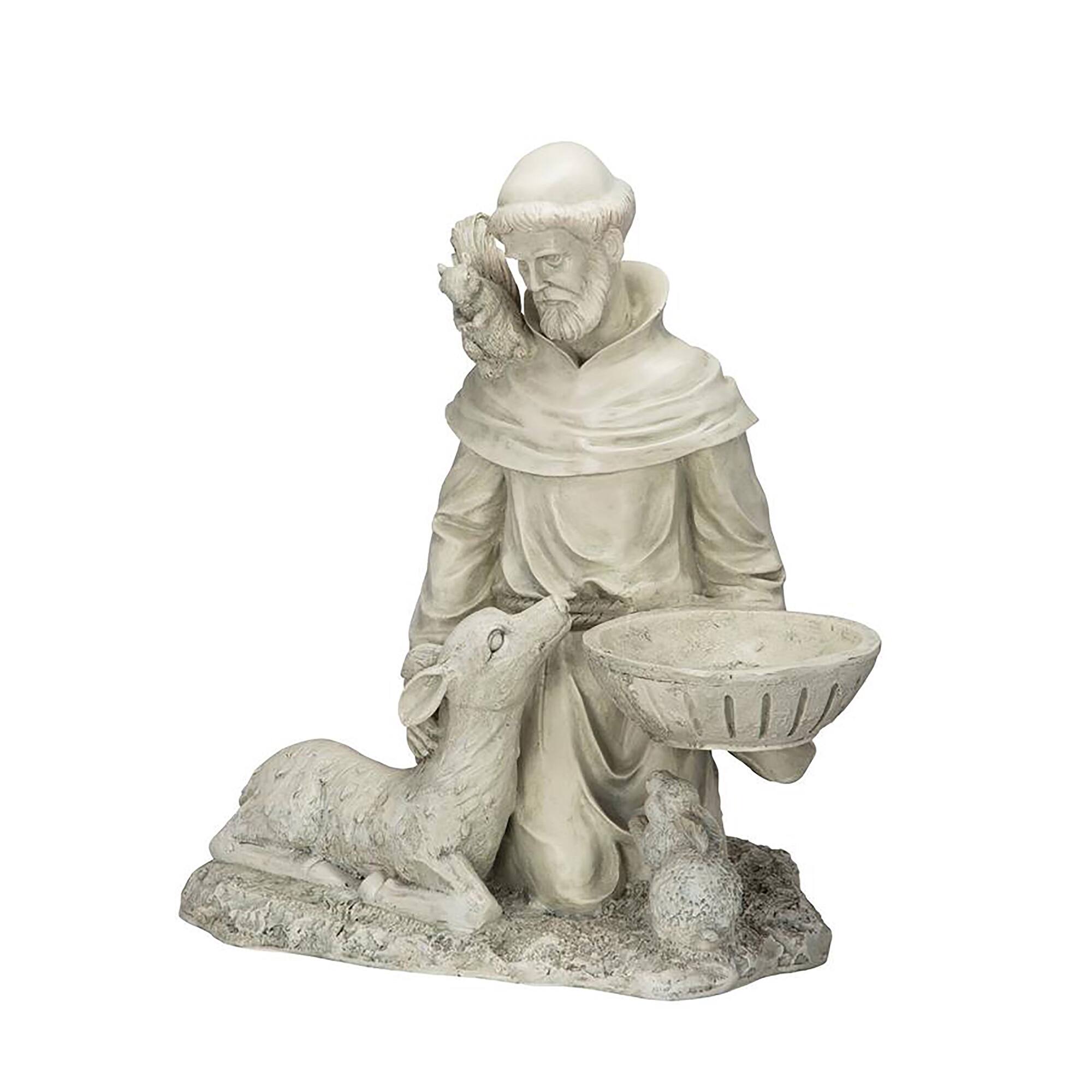 Design Toscano&#xAE; 19&#x22; St. Francis Feeds the Animals Garden Statue