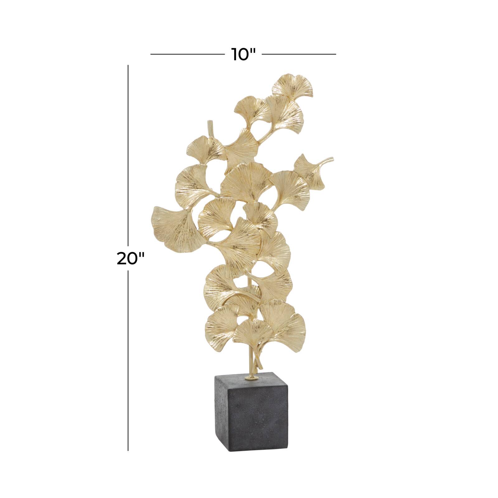 20" Gold Contemporary Gingko Leaf Sculpture