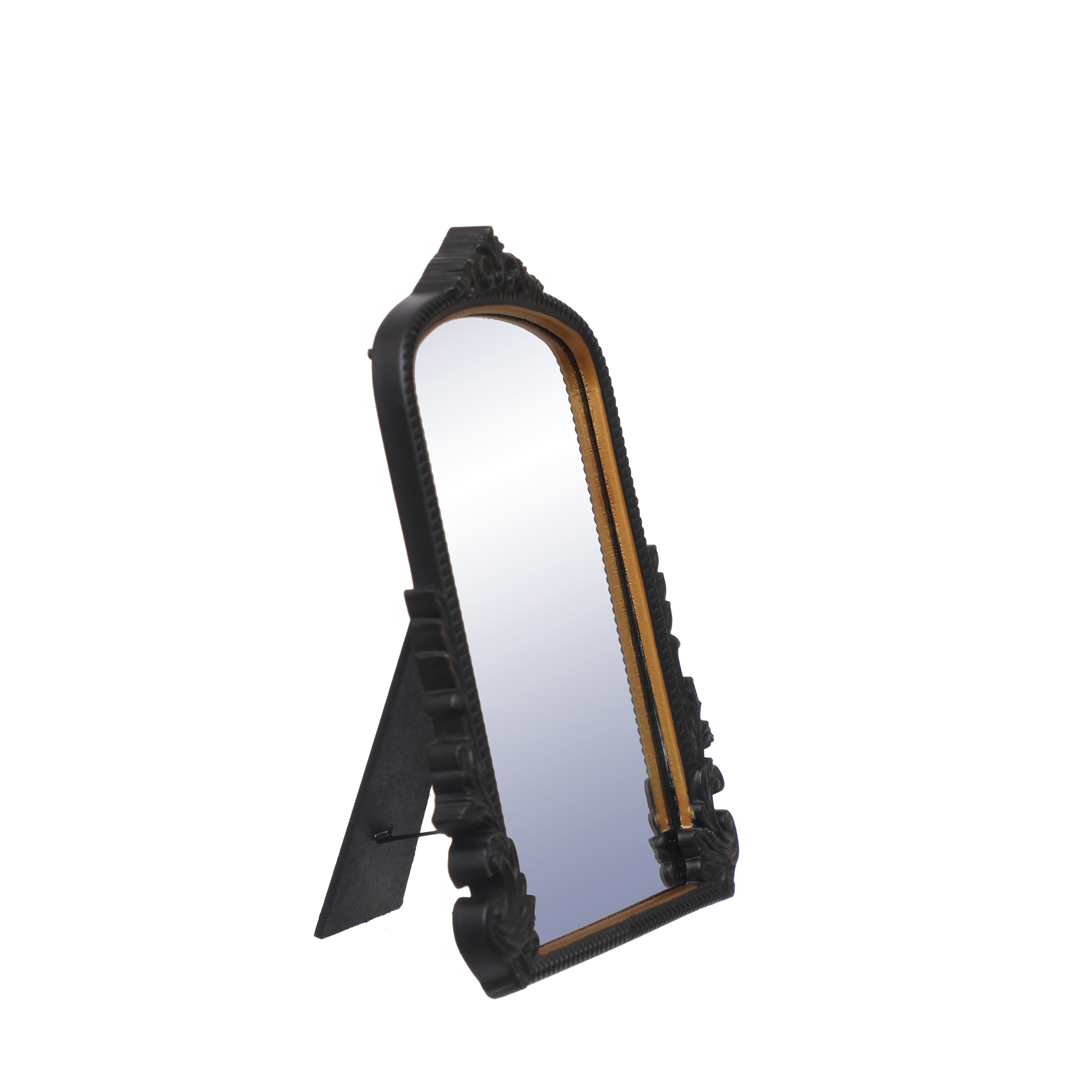 11.75&#x22; Black &#x26; Gold Ornate Tabletop Mirror by Ashland&#xAE;