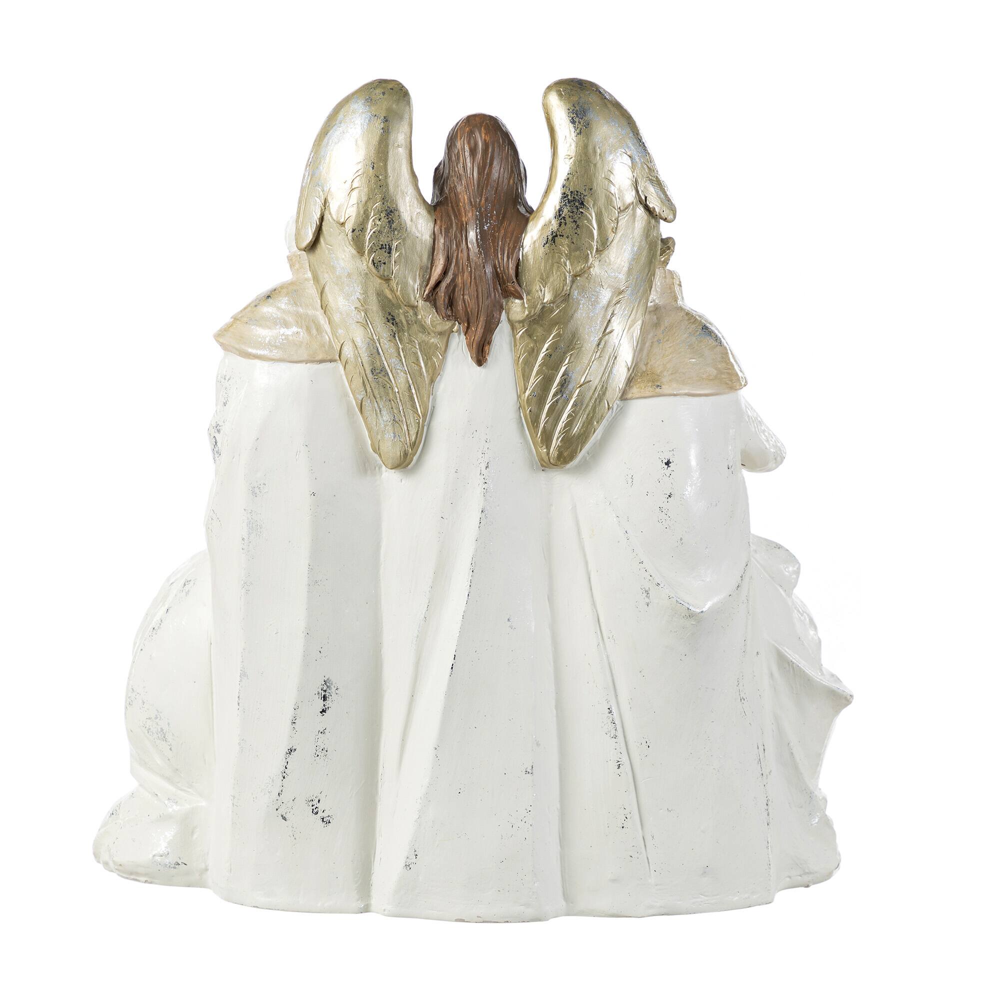Glitzhome&#xAE; 13&#x22; Ivory &#x26; Gold Resin Nativity Figurine