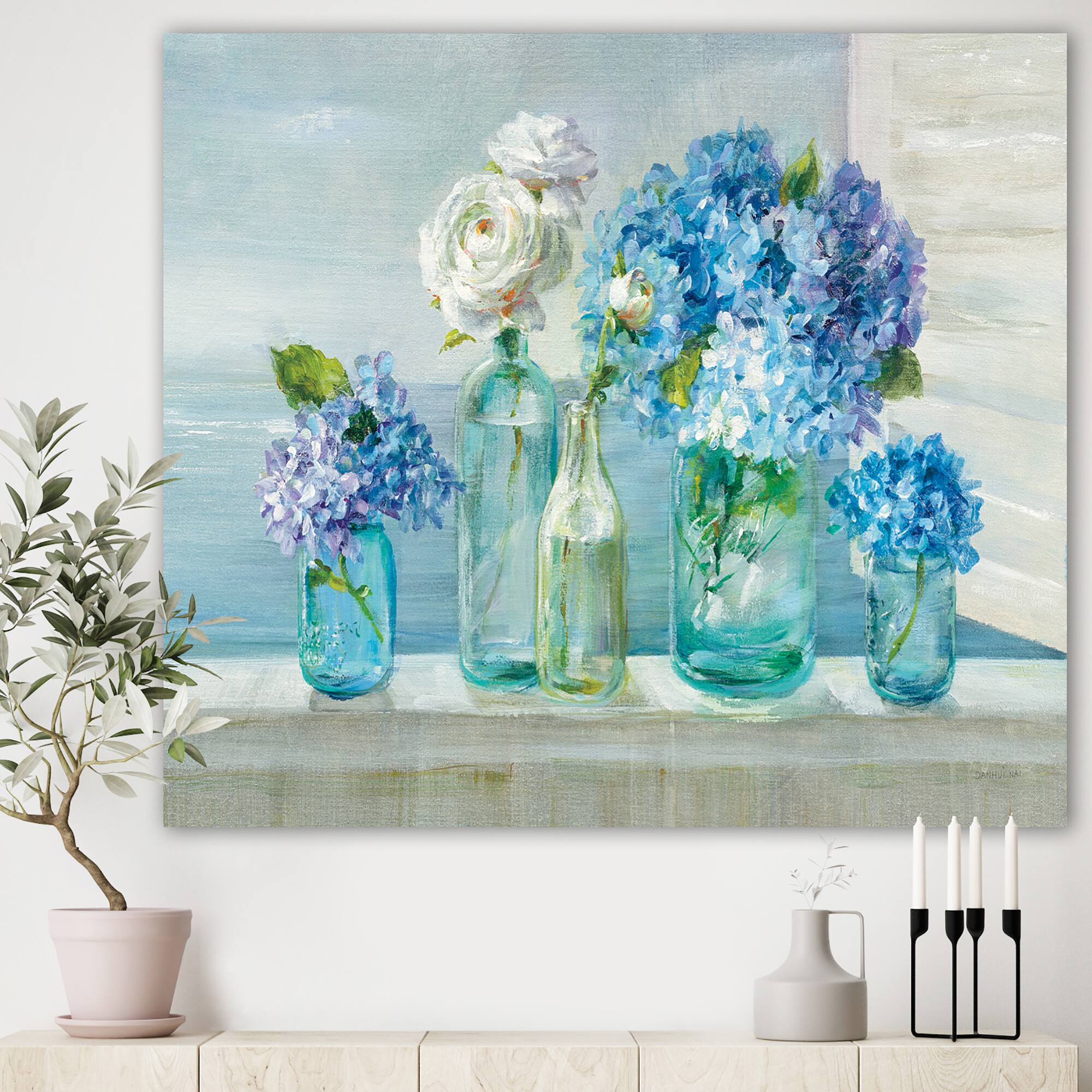 Designart - Coastl Flowers Bouquets - Nautical & Coastal Canvas Art