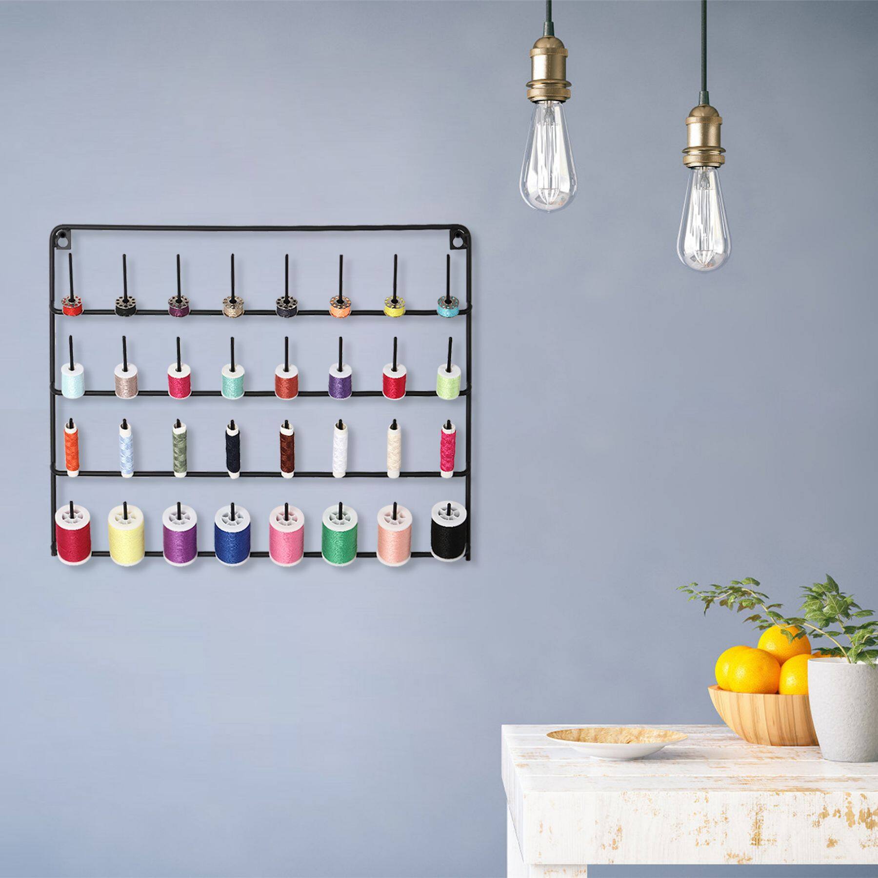 NEX™ Black 32-Spool Wall-Mounted Sewing Thread Rack, 2ct.