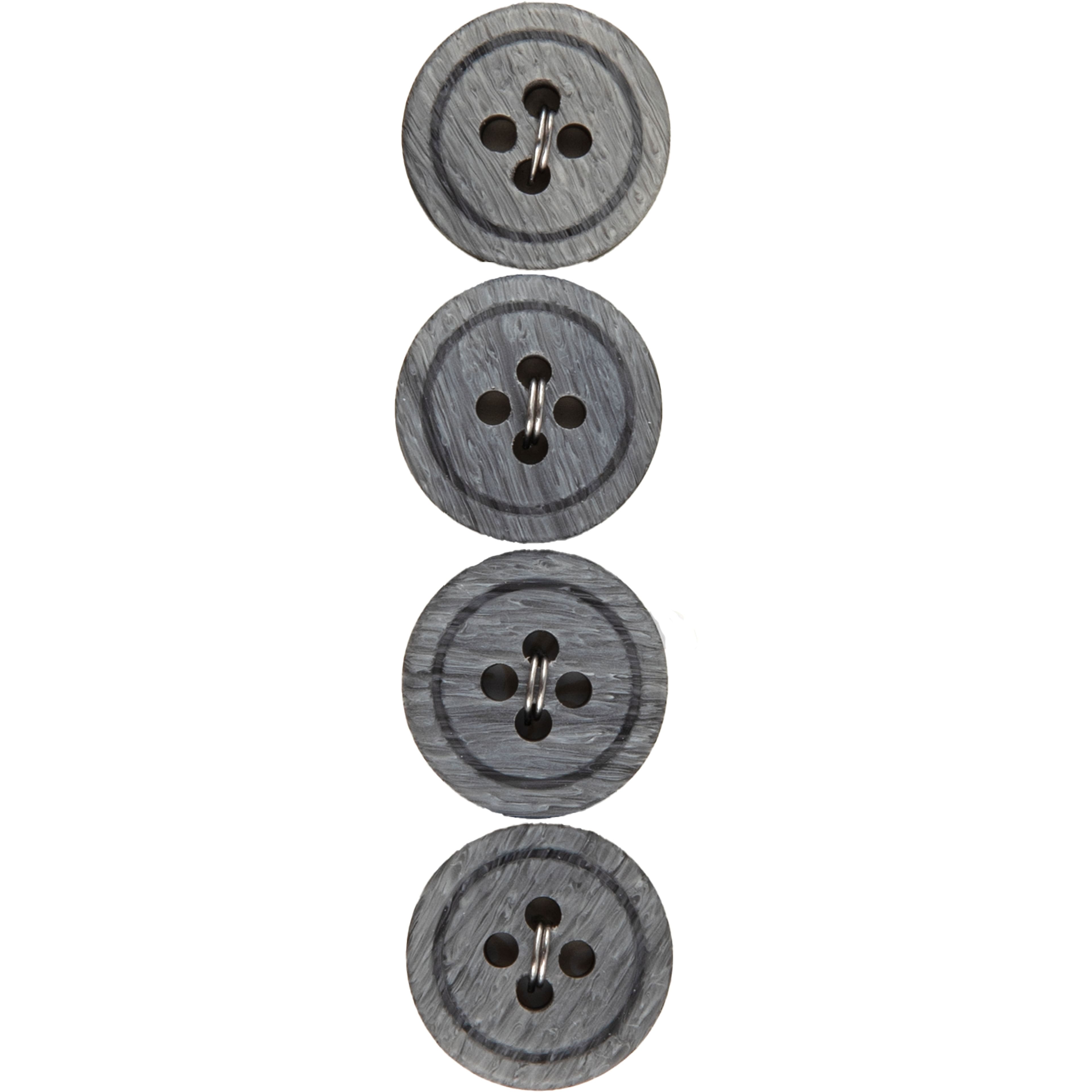 LaMode&#xAE; 5/8&#x22; Light Gray 4-Hole Buttons, 4ct.