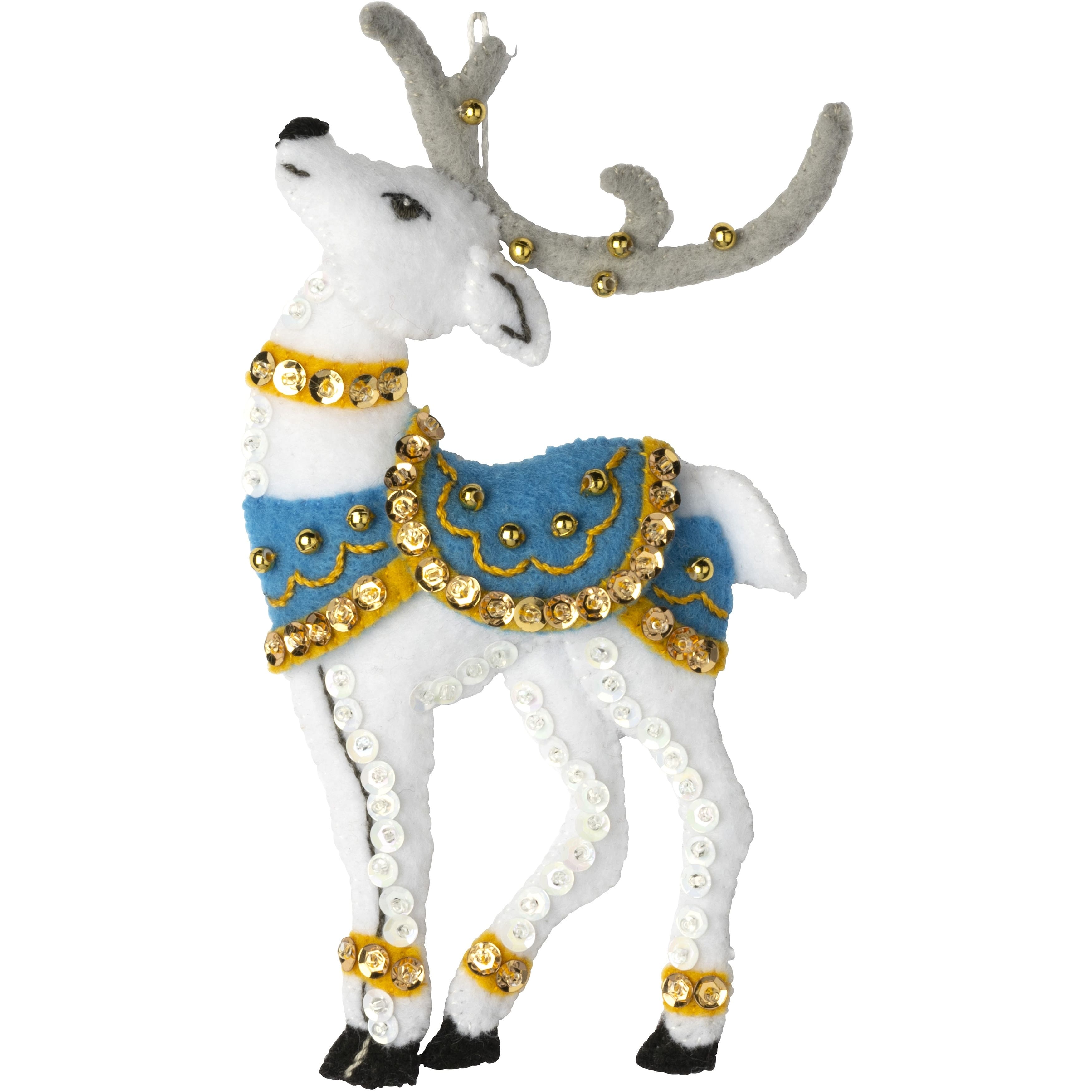 Bucilla&#xAE; Festive Reindeer Felt Ornaments Applique Kit Set