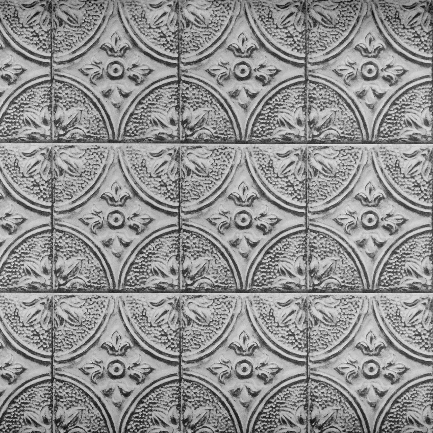 Brewster Silver Tin Tile Peel &#x26; Stick Backsplash
