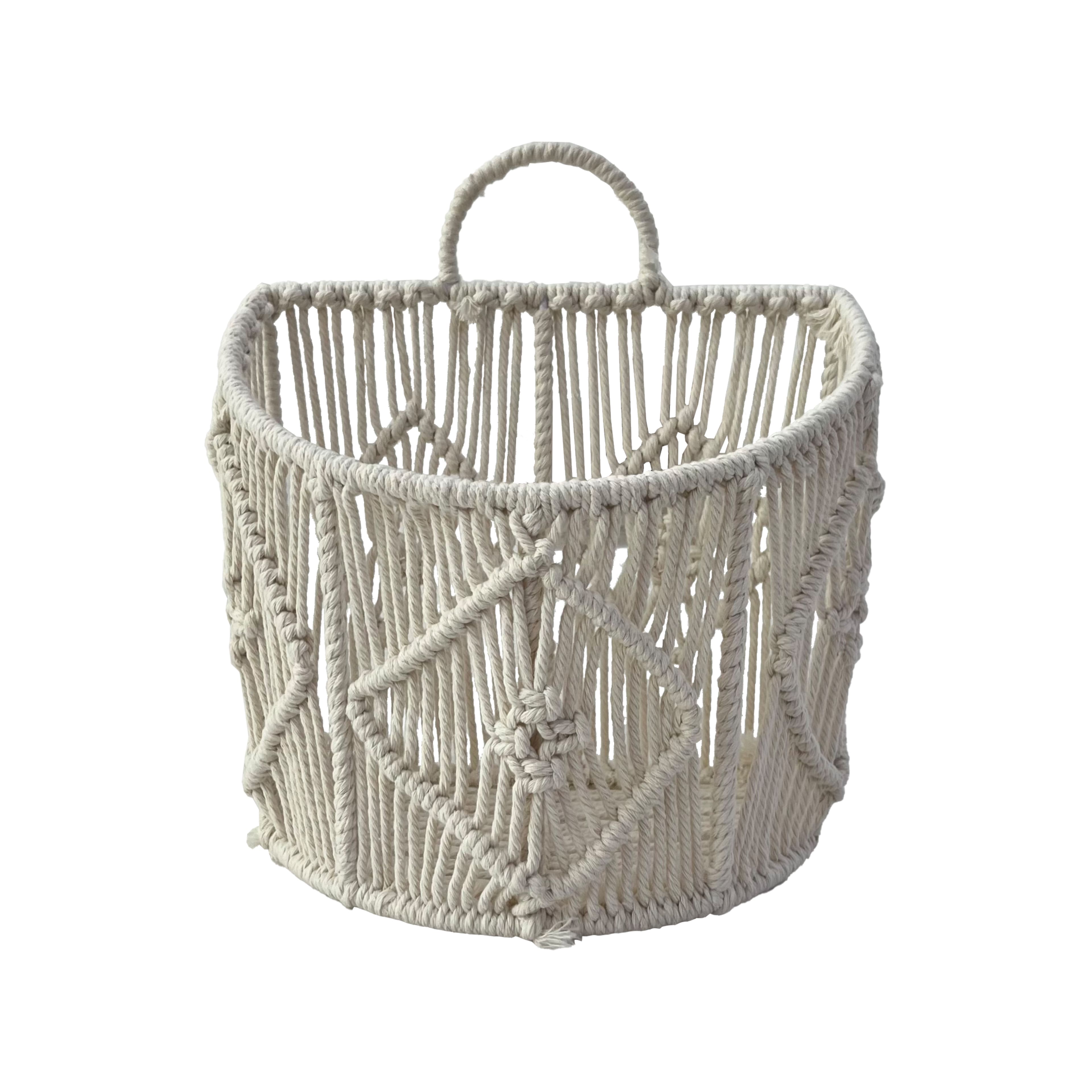 Small White Macrame Hanging Basket by Ashland&#xAE;