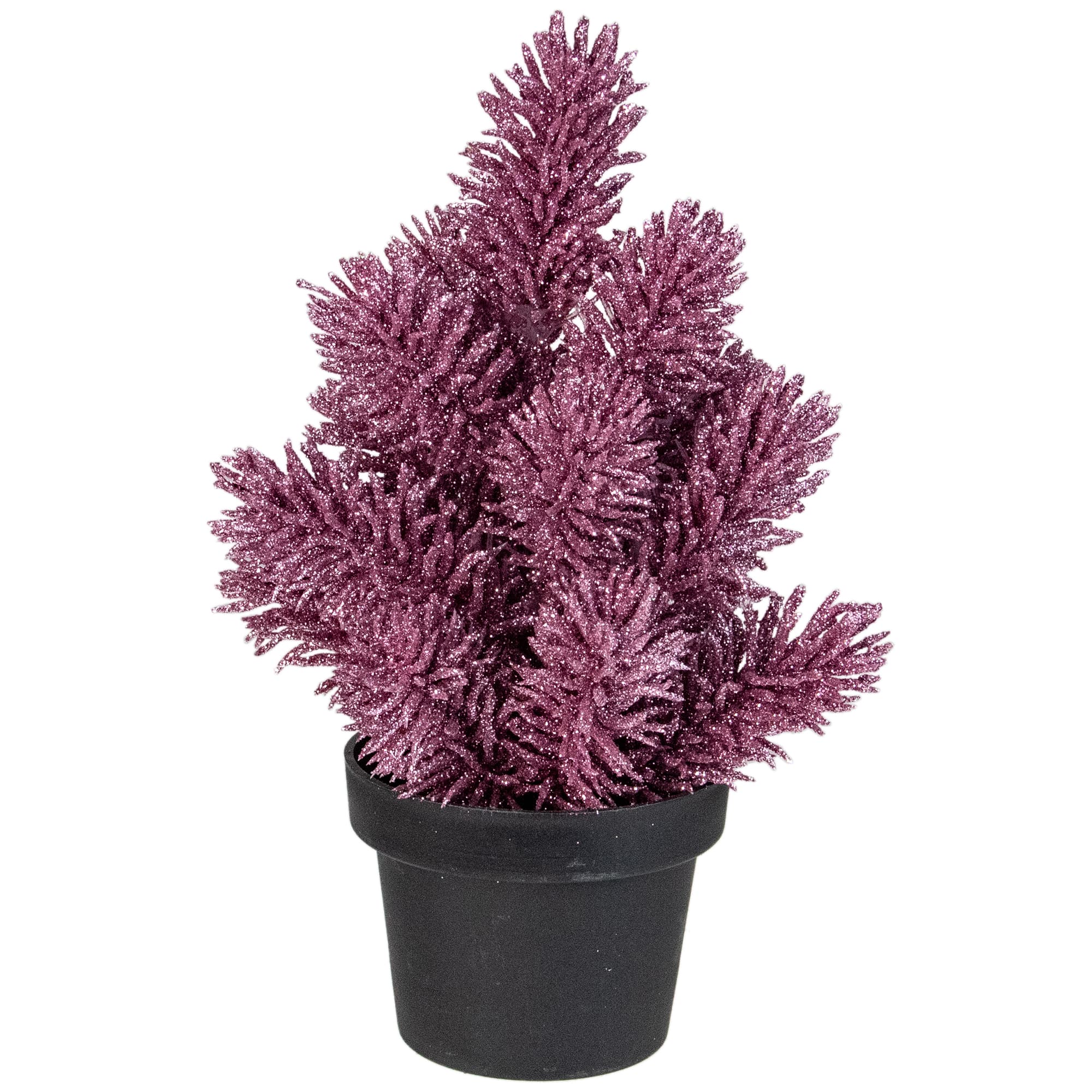 8.5" Unlit Metallic Glitter Artificial Potted Christmas Tree