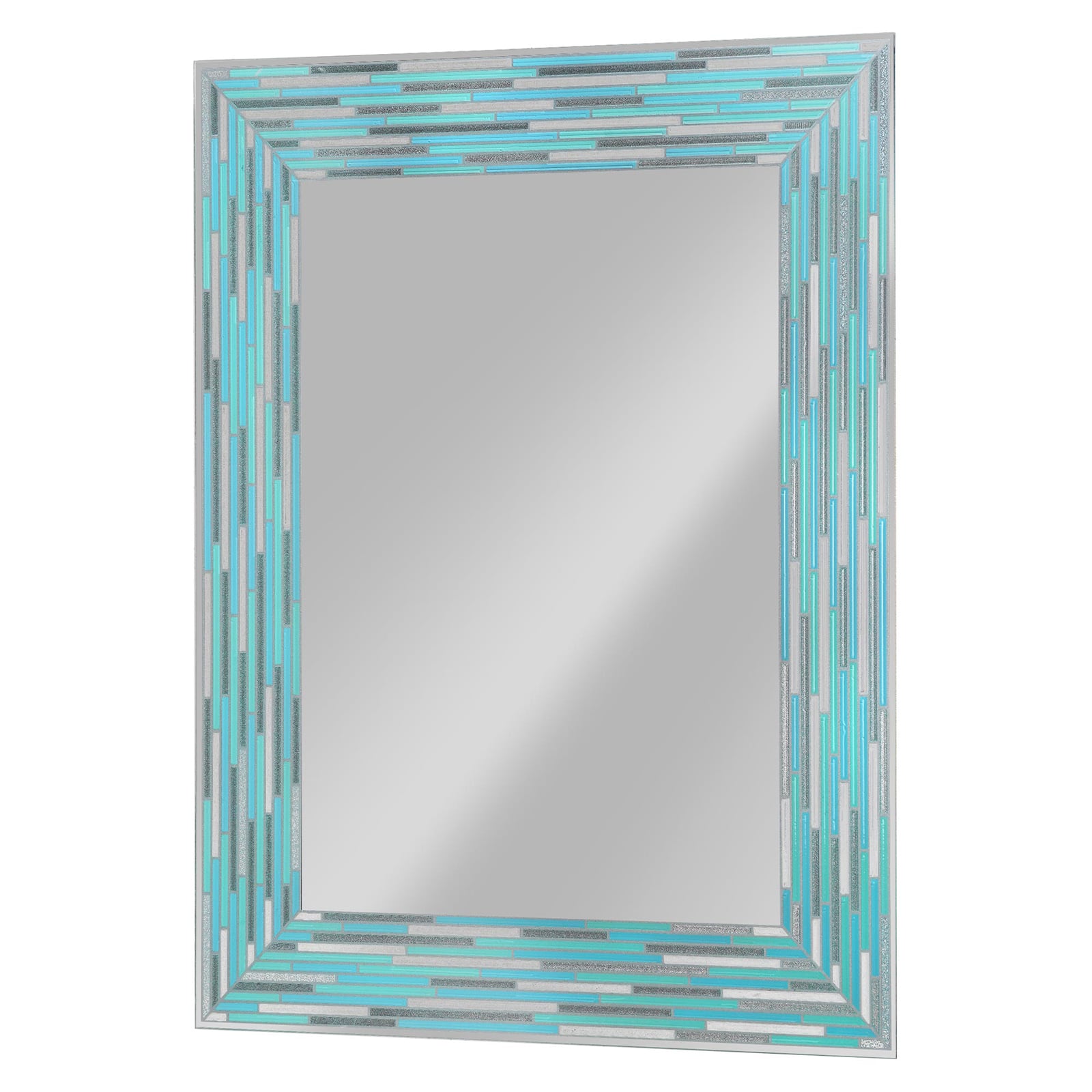 Head West Frameless Reeded Mosaic Printed Wall Décor Mirror