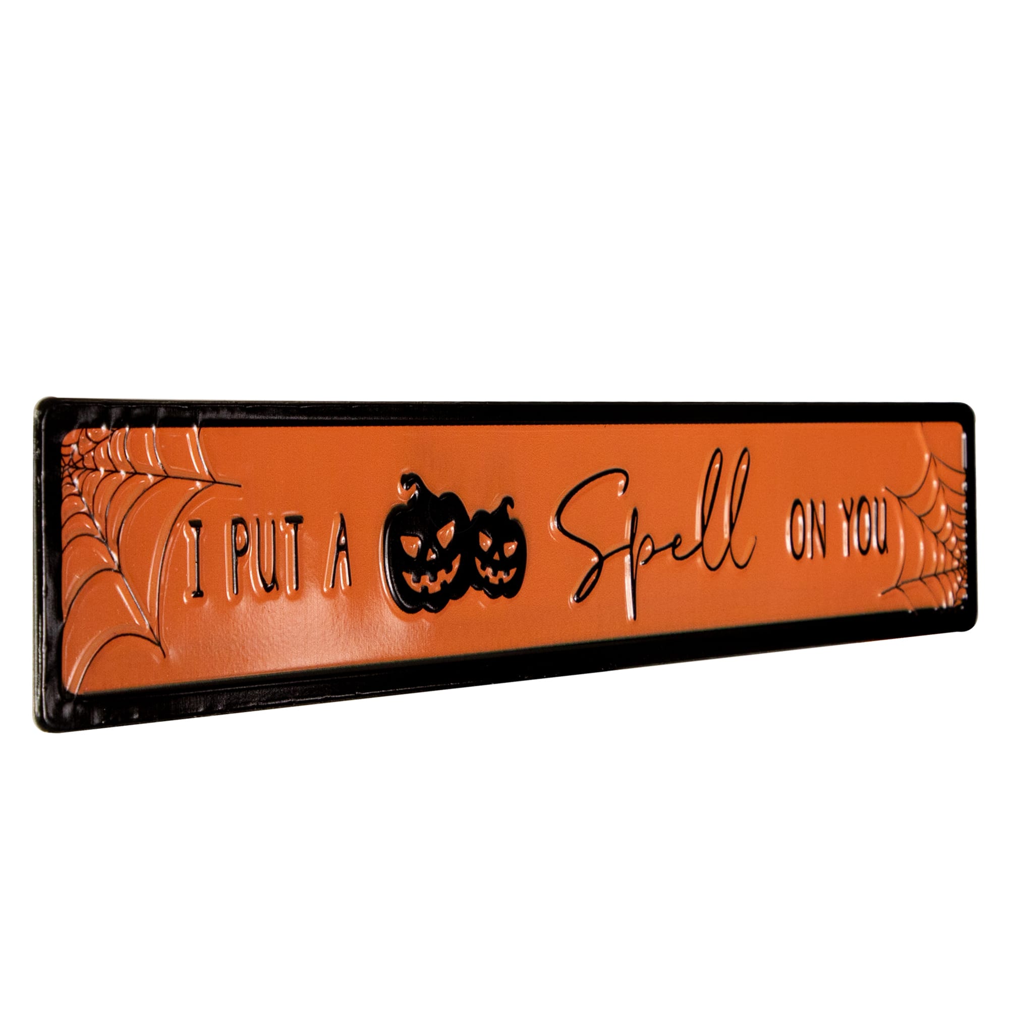20&#x22; Orange &#x26; Black &#x22;I Put a Spell on You&#x22; Halloween Wall Sign