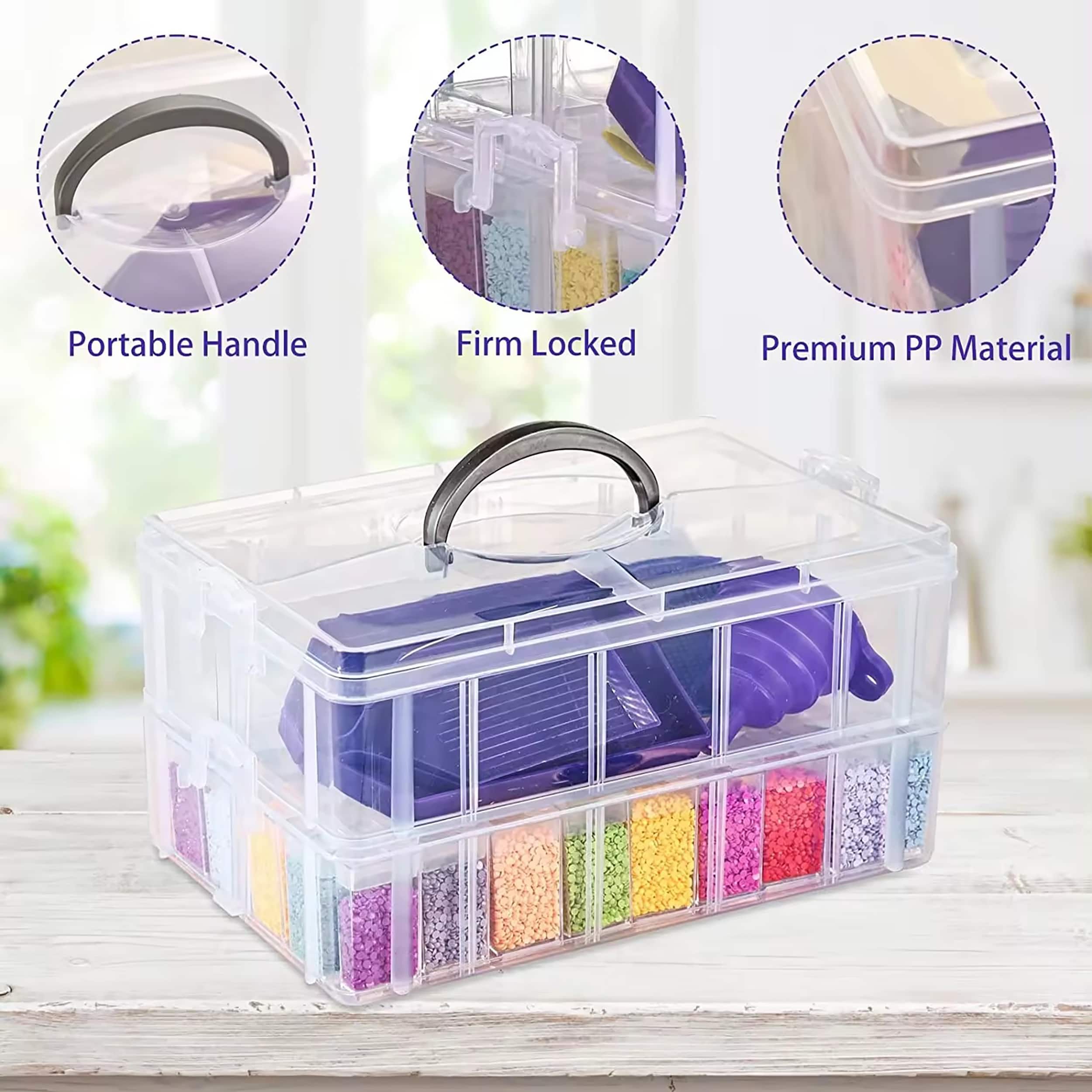 Sparkly Selections 88 Slot Clear Stackable Diamond Painting Storage Set