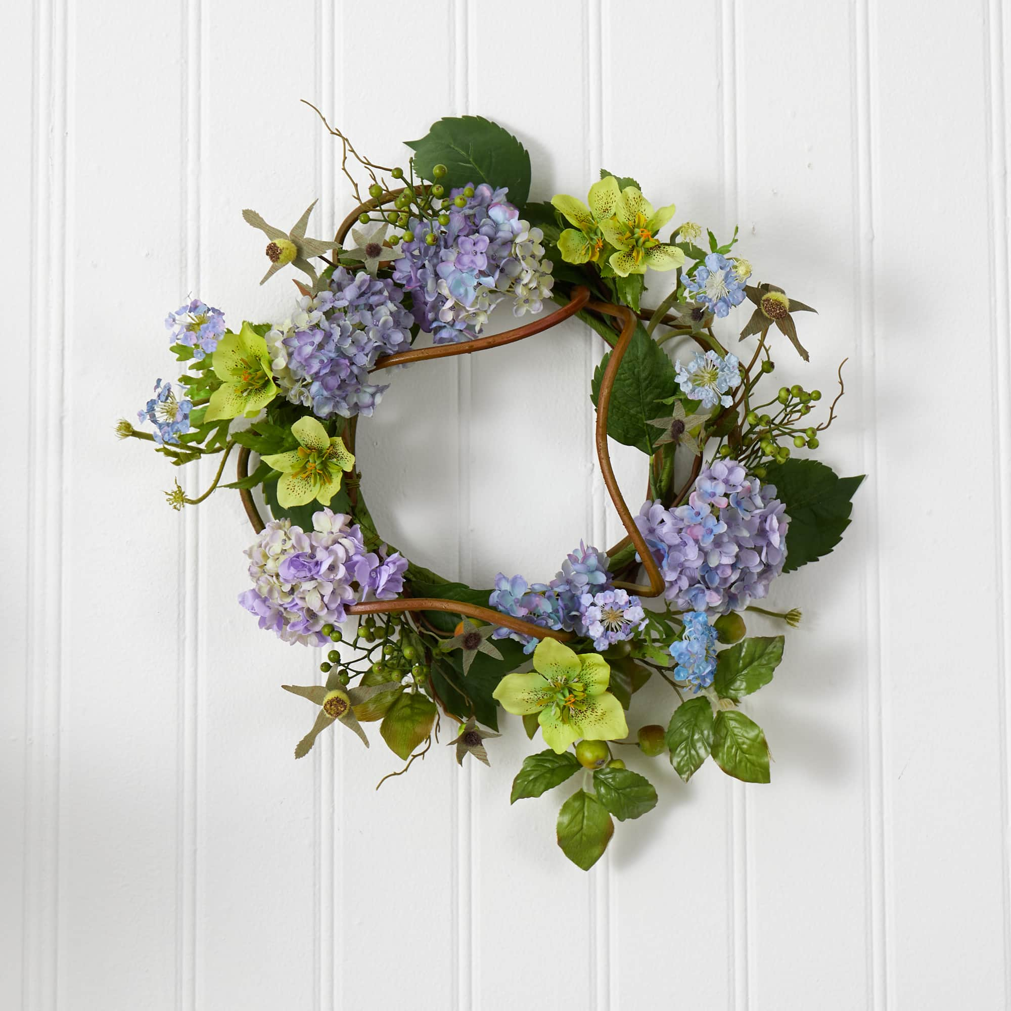 20&#x22; Blue Hydrangea Wreath