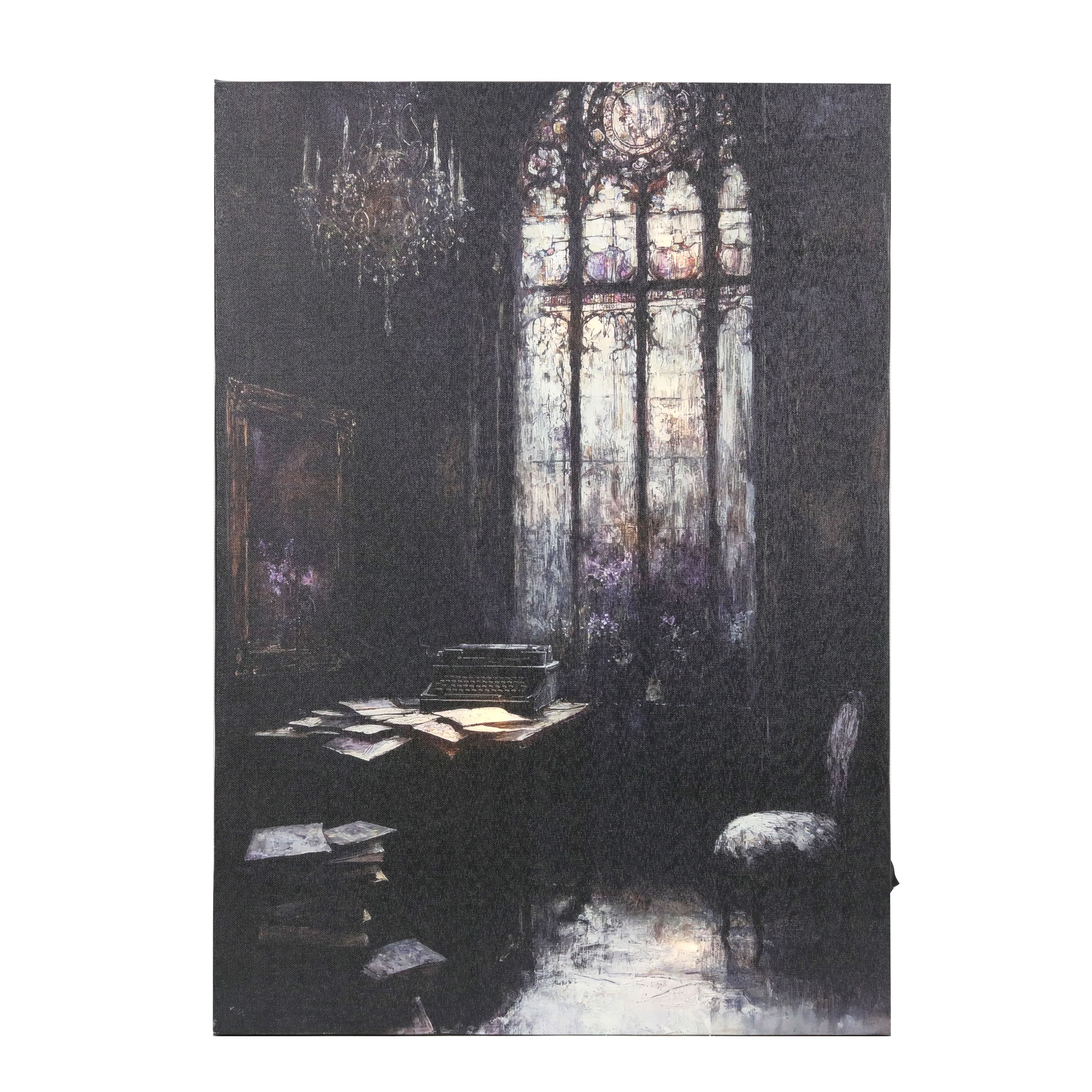 Stained Glass Window in Shadowy Room LED Canvas Wall D&#xE9;cor by Ashland&#xAE;