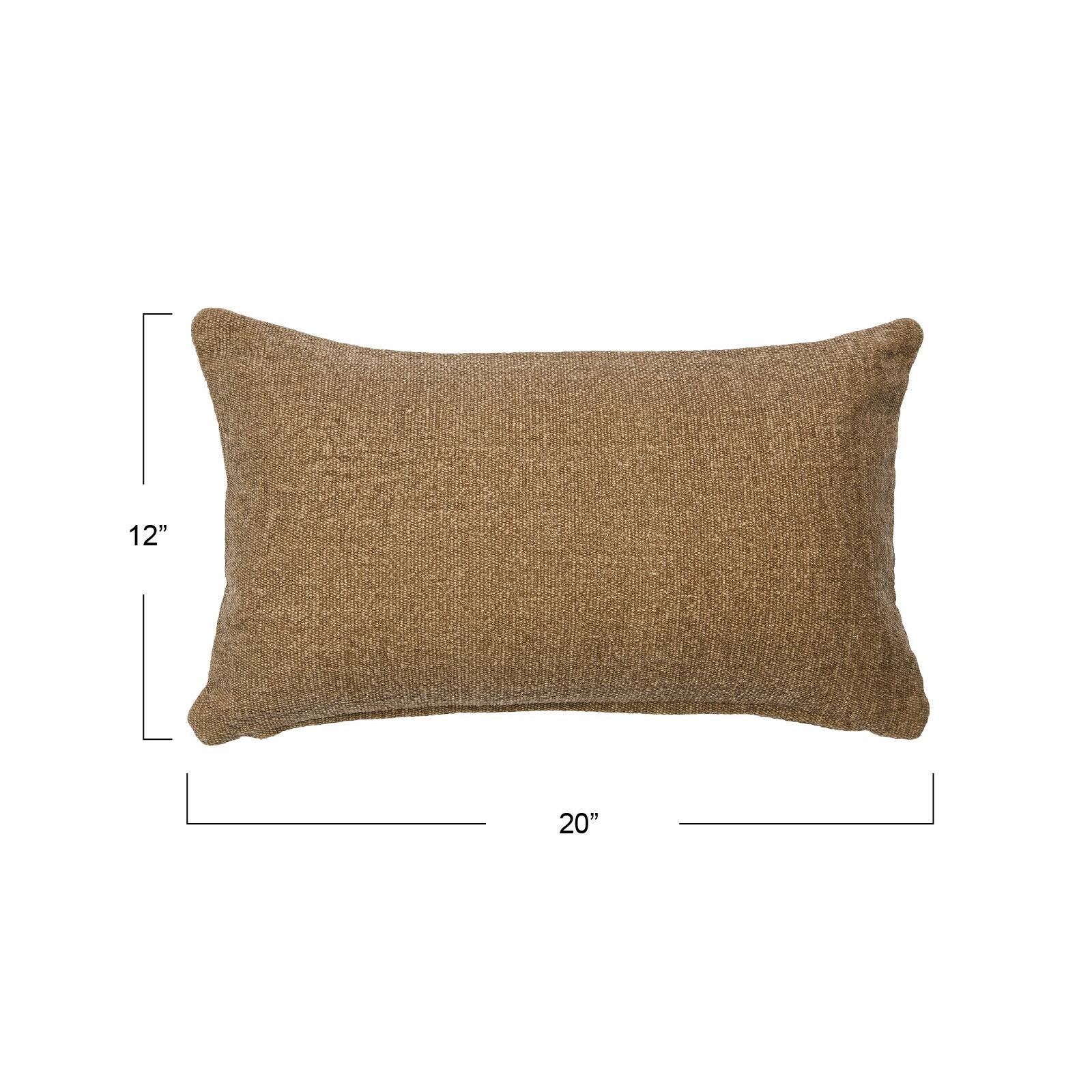 Hello Honey® 20'' Brown Woven Canvas Lumbar Pillow Cover