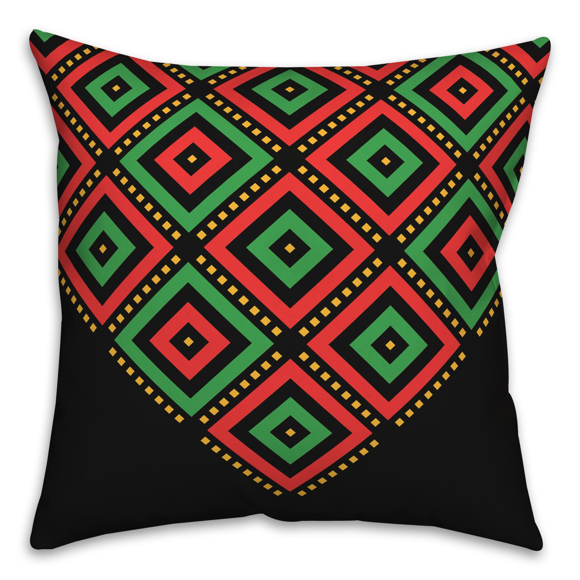 Diamond Kwanzaa Pattern Throw Pillow