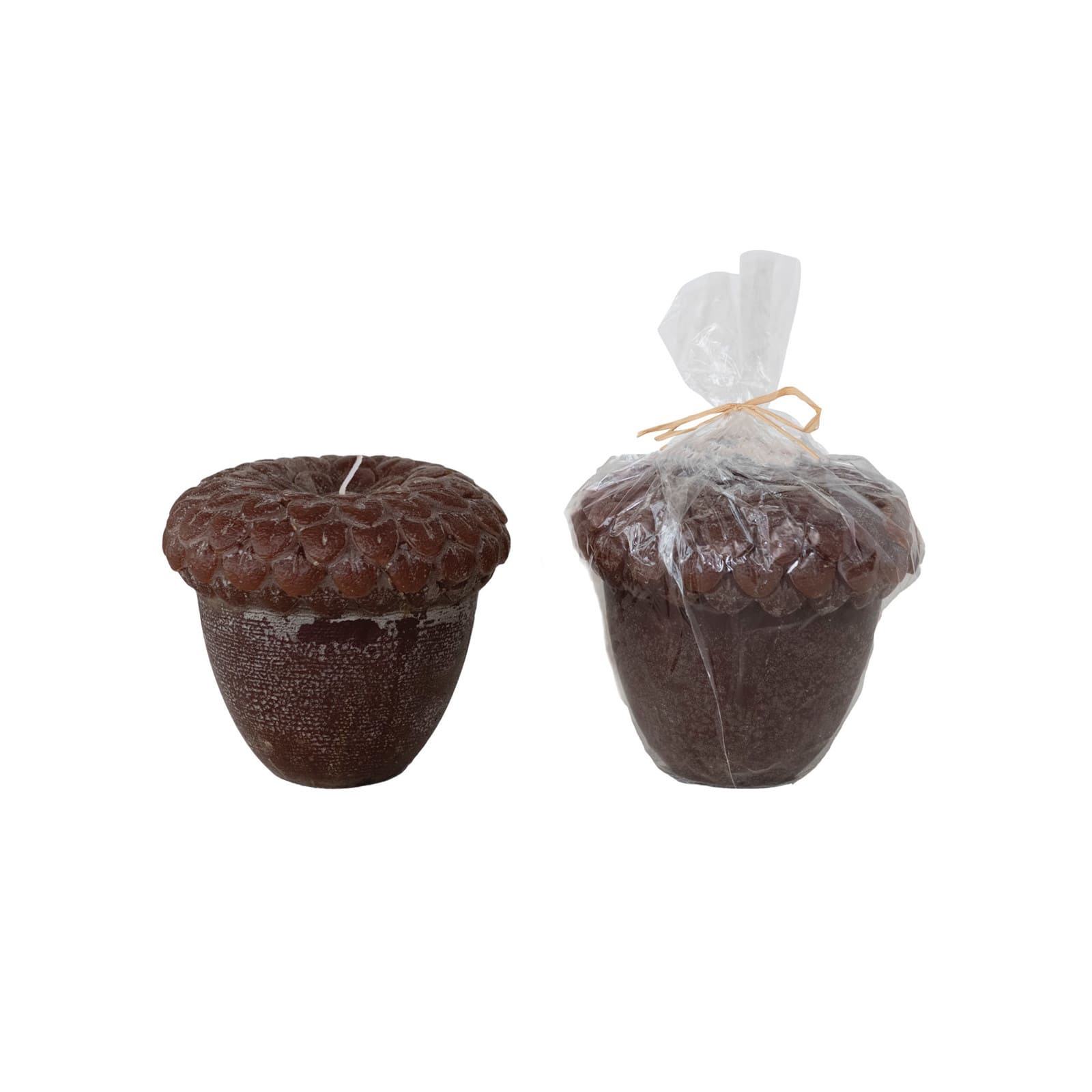 Hello Honey&#xAE; 5&#x22; Brown Unscented Acorn Shaped Candle