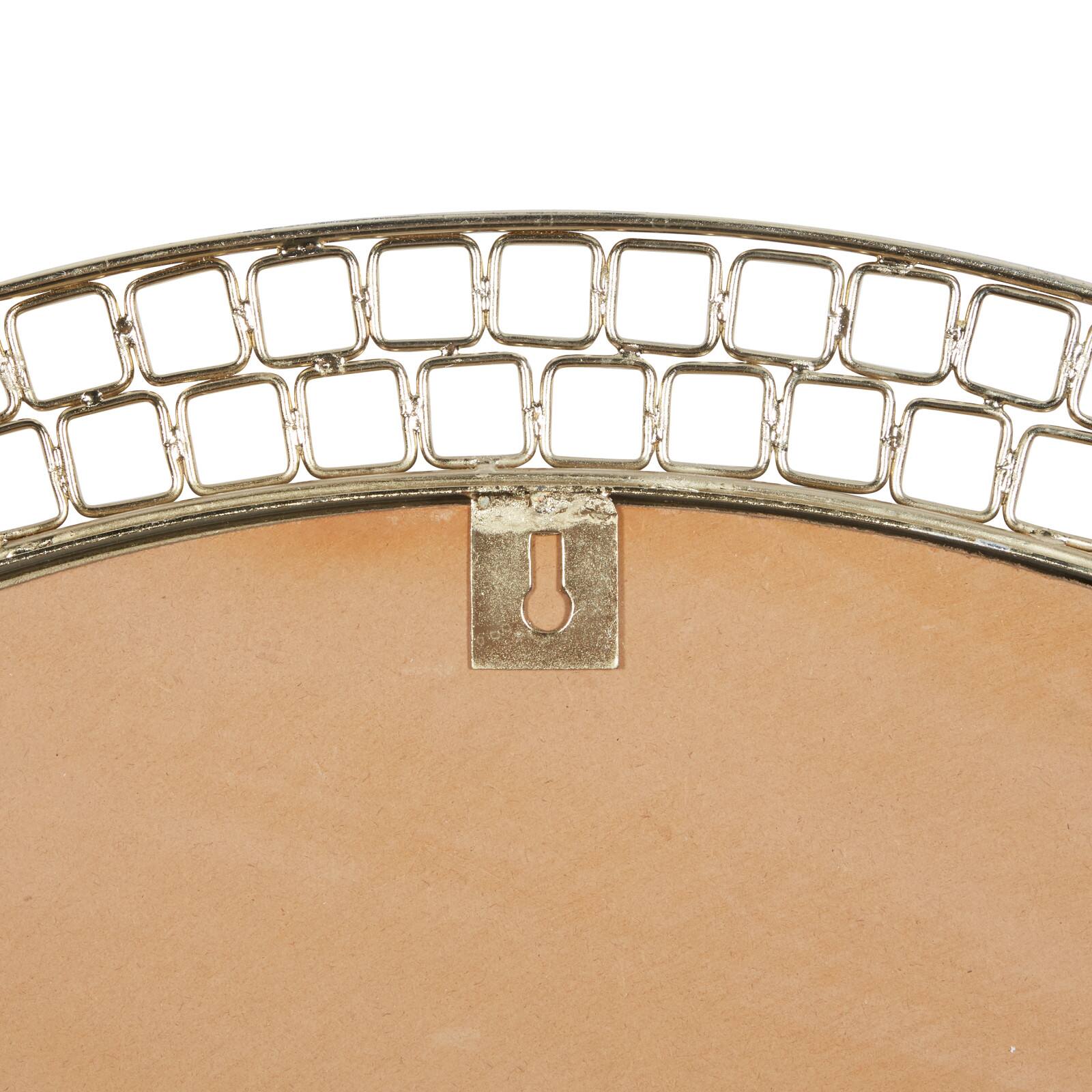 37&#x22; Gold Metal Contemporary Round Wall Mirror