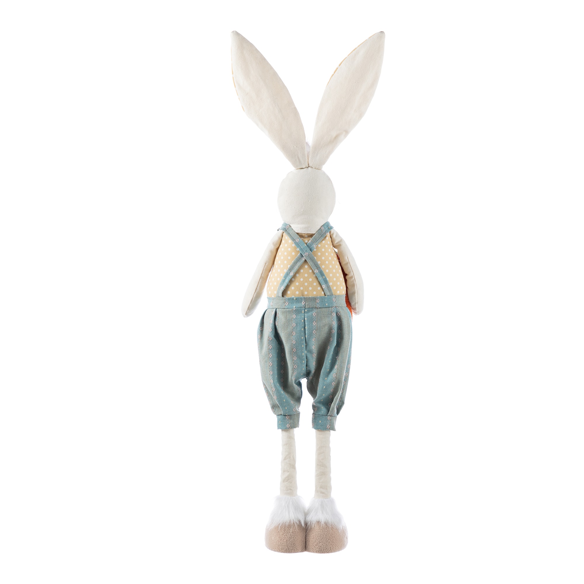 Glitzhome® 23"-32.75" Easter Fabric Boy Bunny with Telescoping Legs Figurine