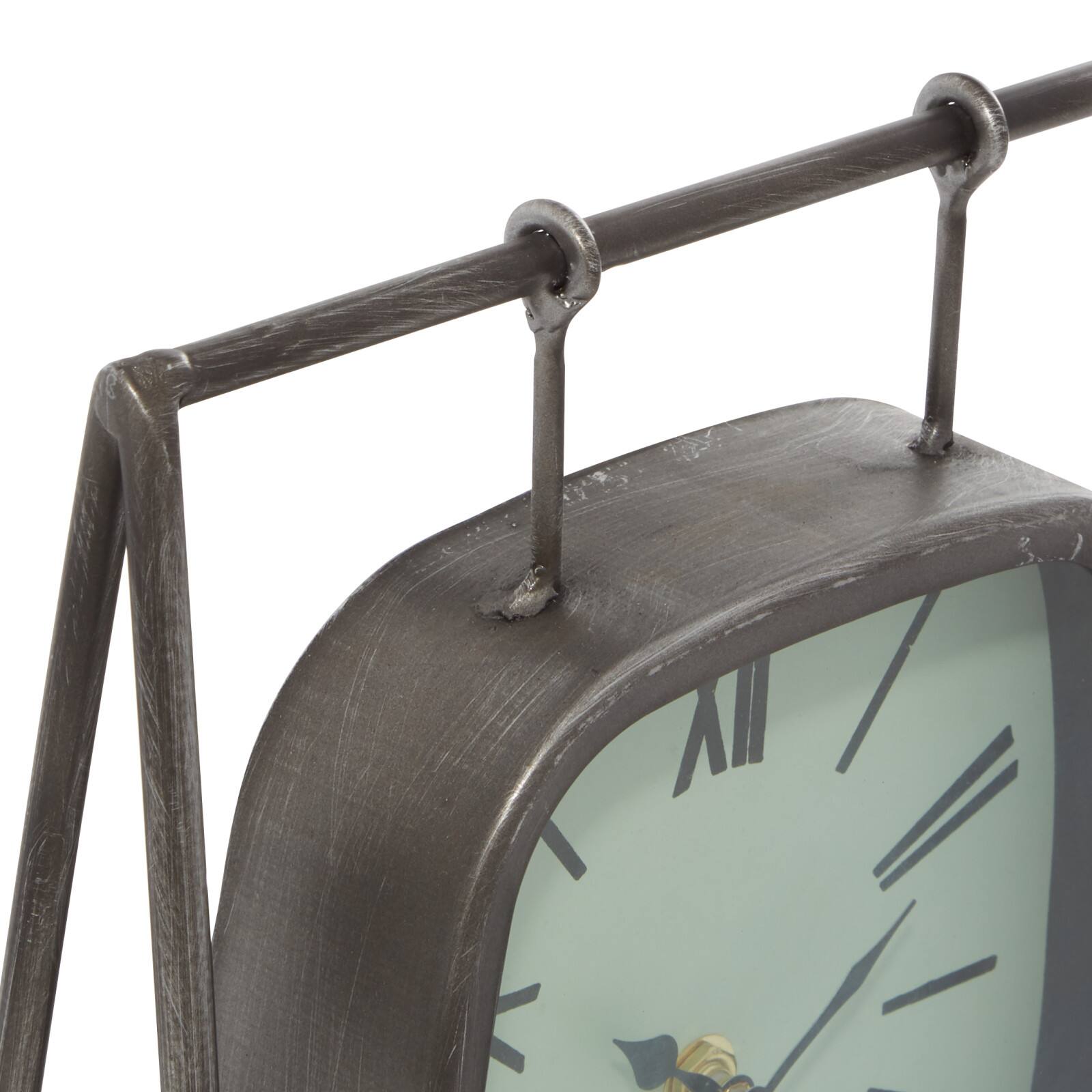 12&#x22; Gray Wood Farmhouse Swing Clock