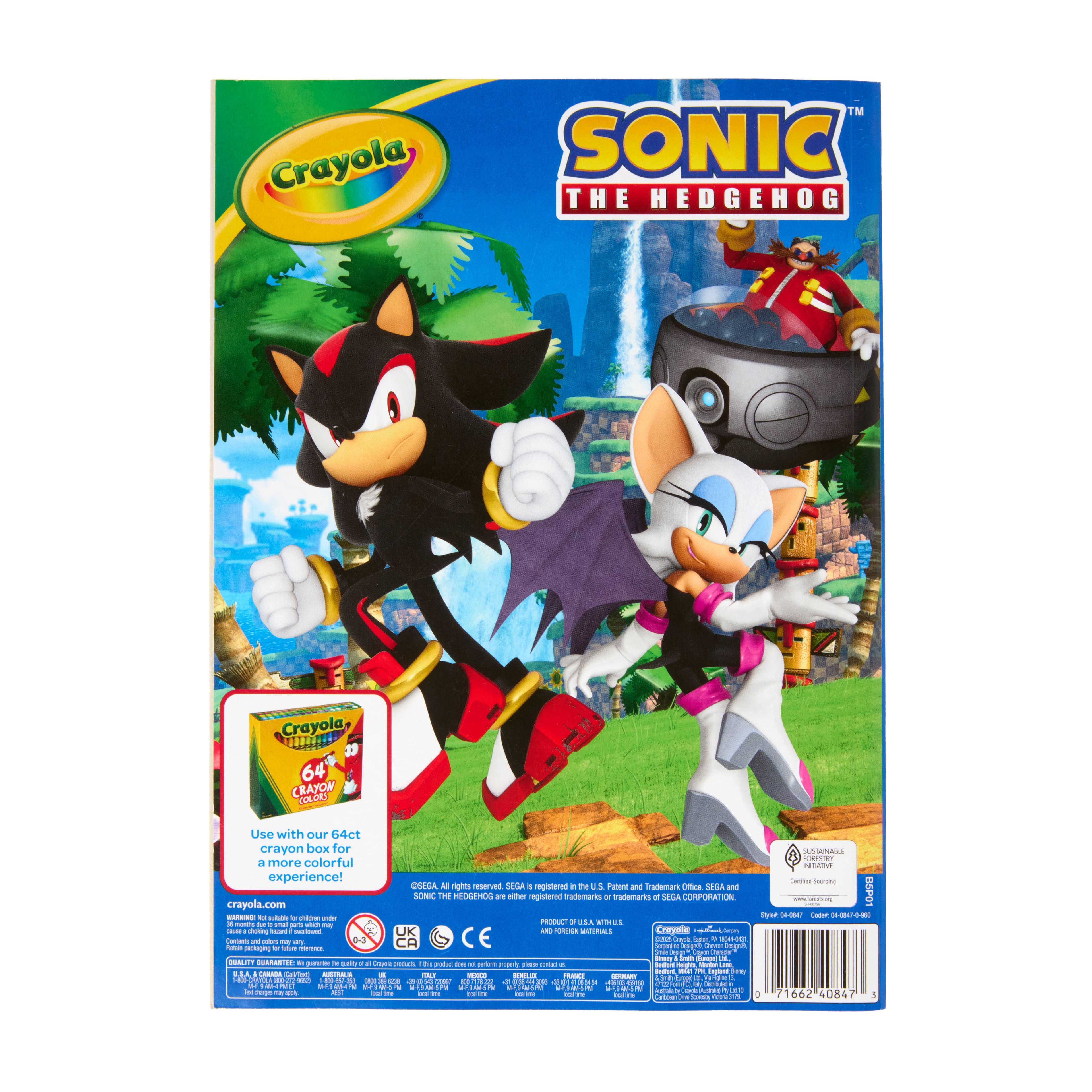 Crayola&#xAE; Sonic the Hedgehog 96-Page Coloring Book