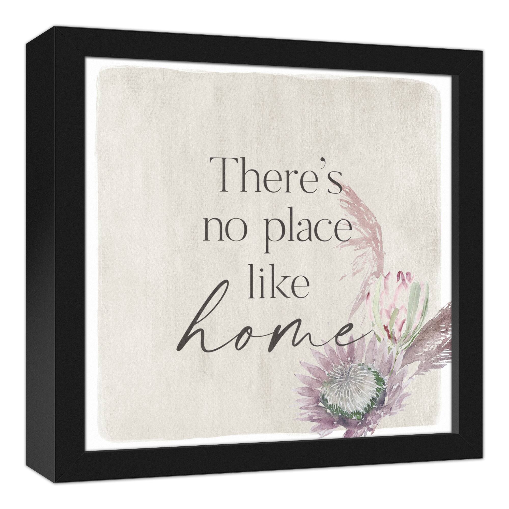 There's No Place Like Home Canvas in Black Frame