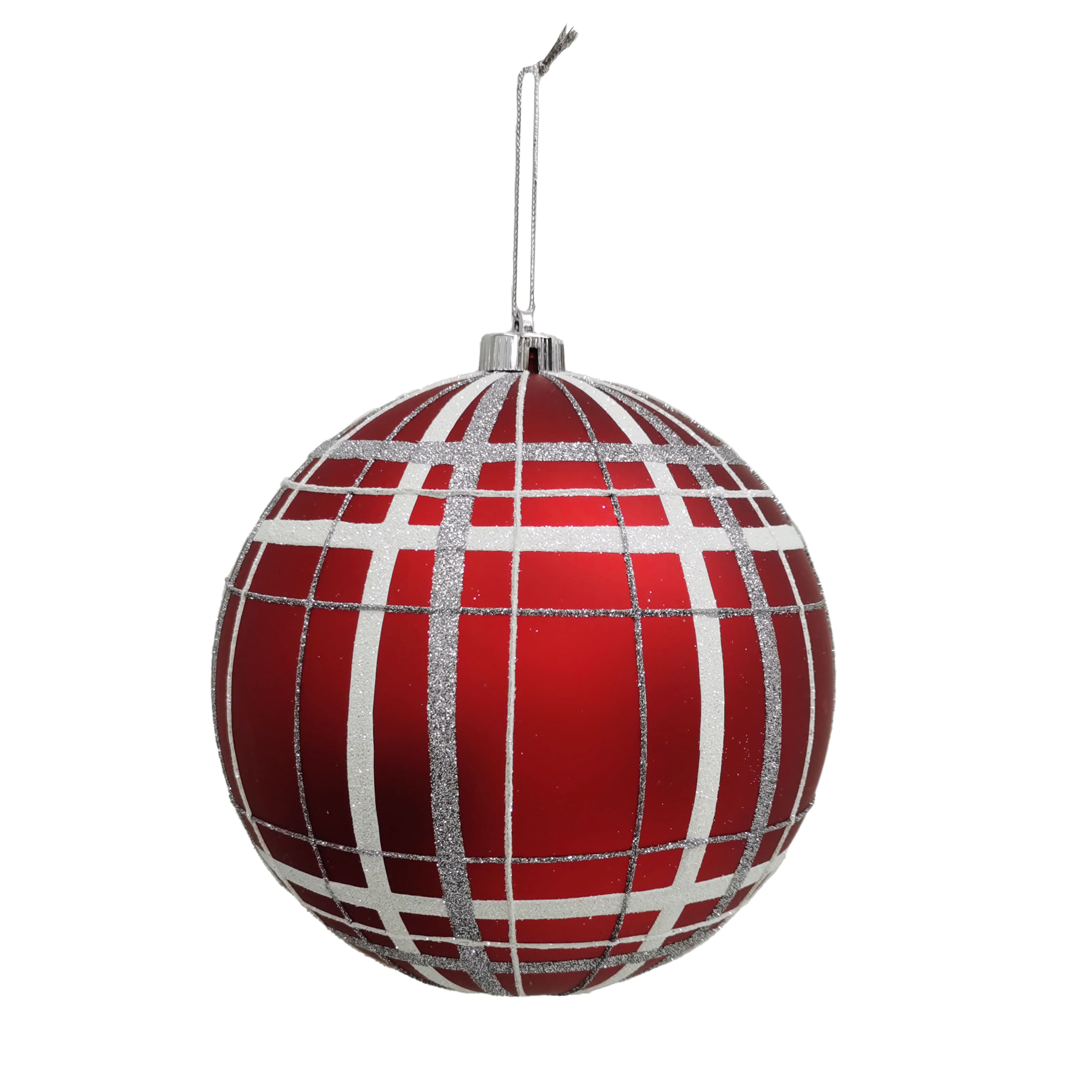 8.25&#x22; Red &#x26; Silver Glitter Jumbo Ball Ornament by Ashland&#xAE;