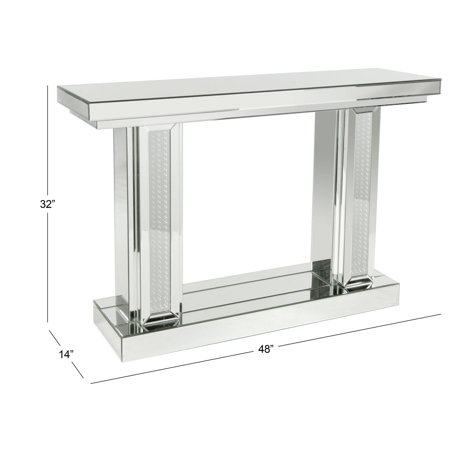 Silver Glam Wood Console Table, 32" x 48"