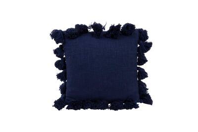 Hello Honey® Woven Cotton Slub Pillow with Tassels in Navy Blue | 18" x 18" | Michaels®