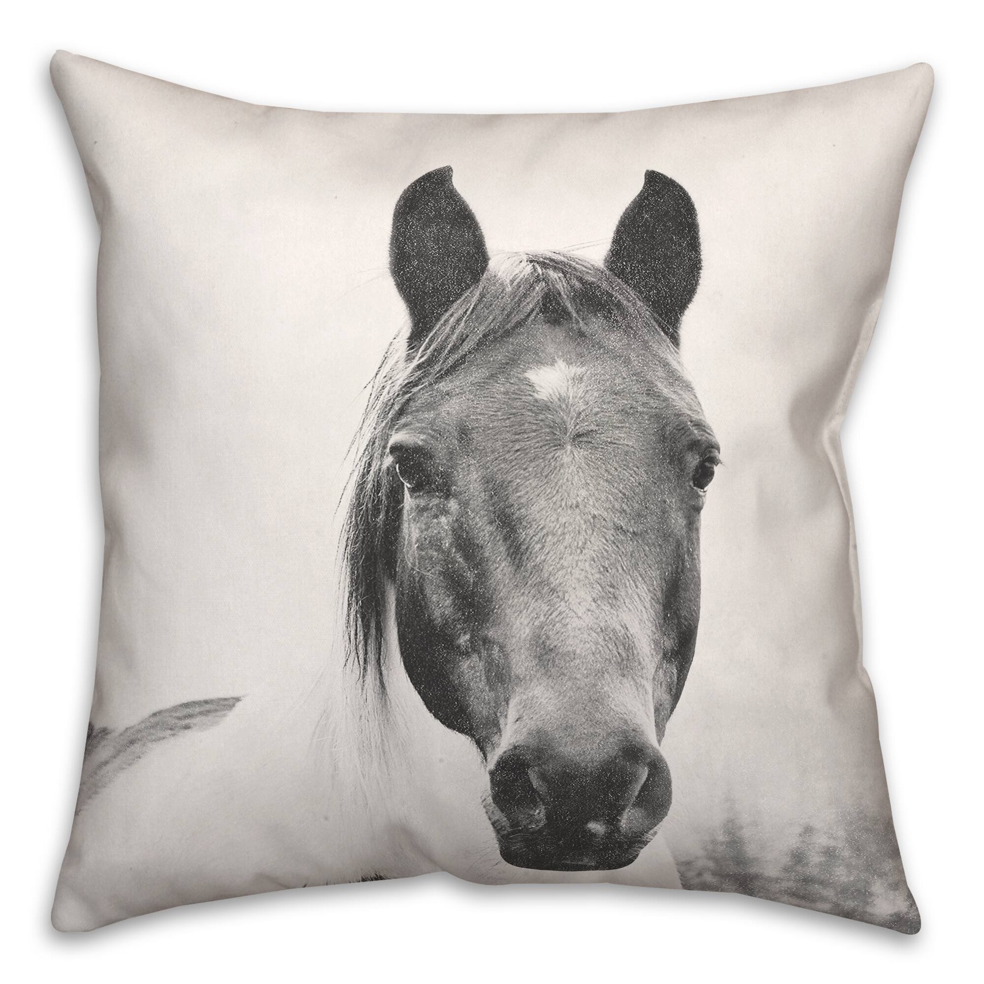 Lone Horse 18" x 18" Throw Pillow