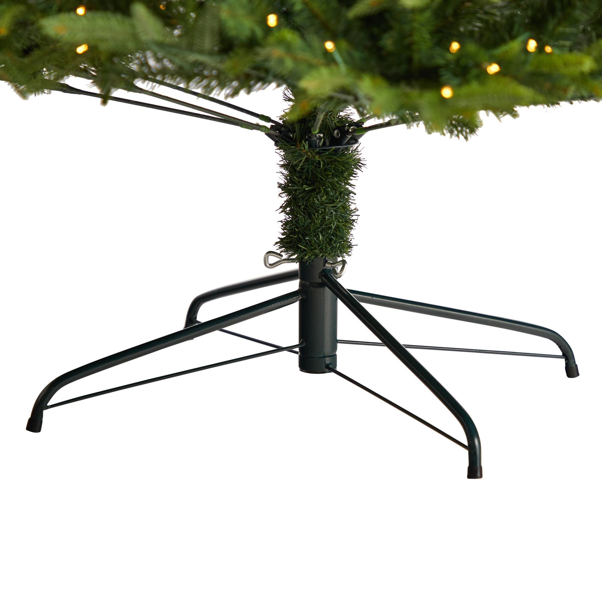 8ft. Pre-Lit Colorado Mountain Fir Natural Look Artificial Christmas Tree, White LED Lights