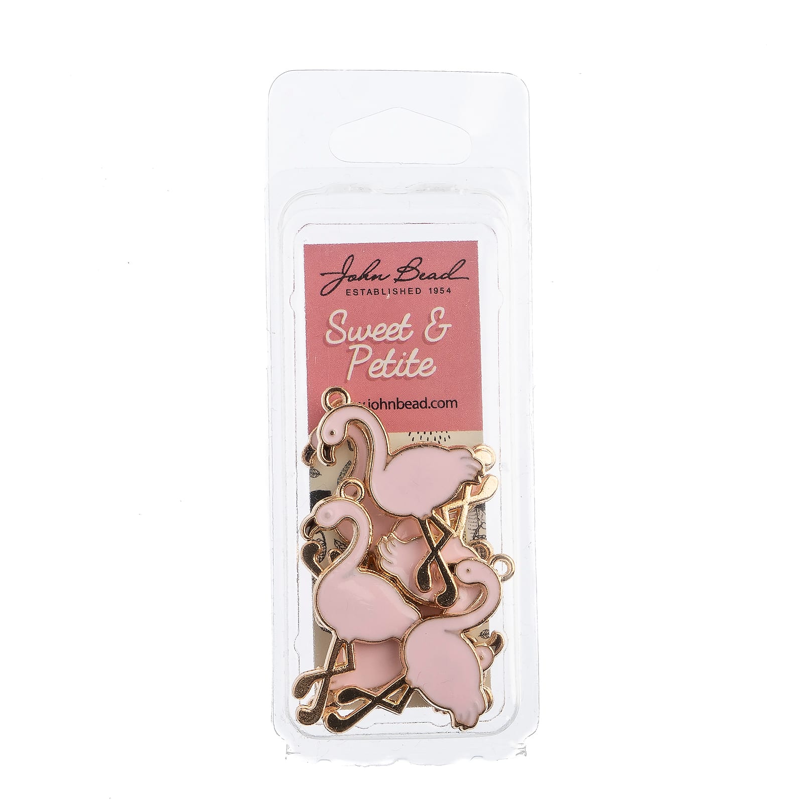 John Bead Sweet &#x26; Petite Light Pink Flamingo Charms, 8ct.