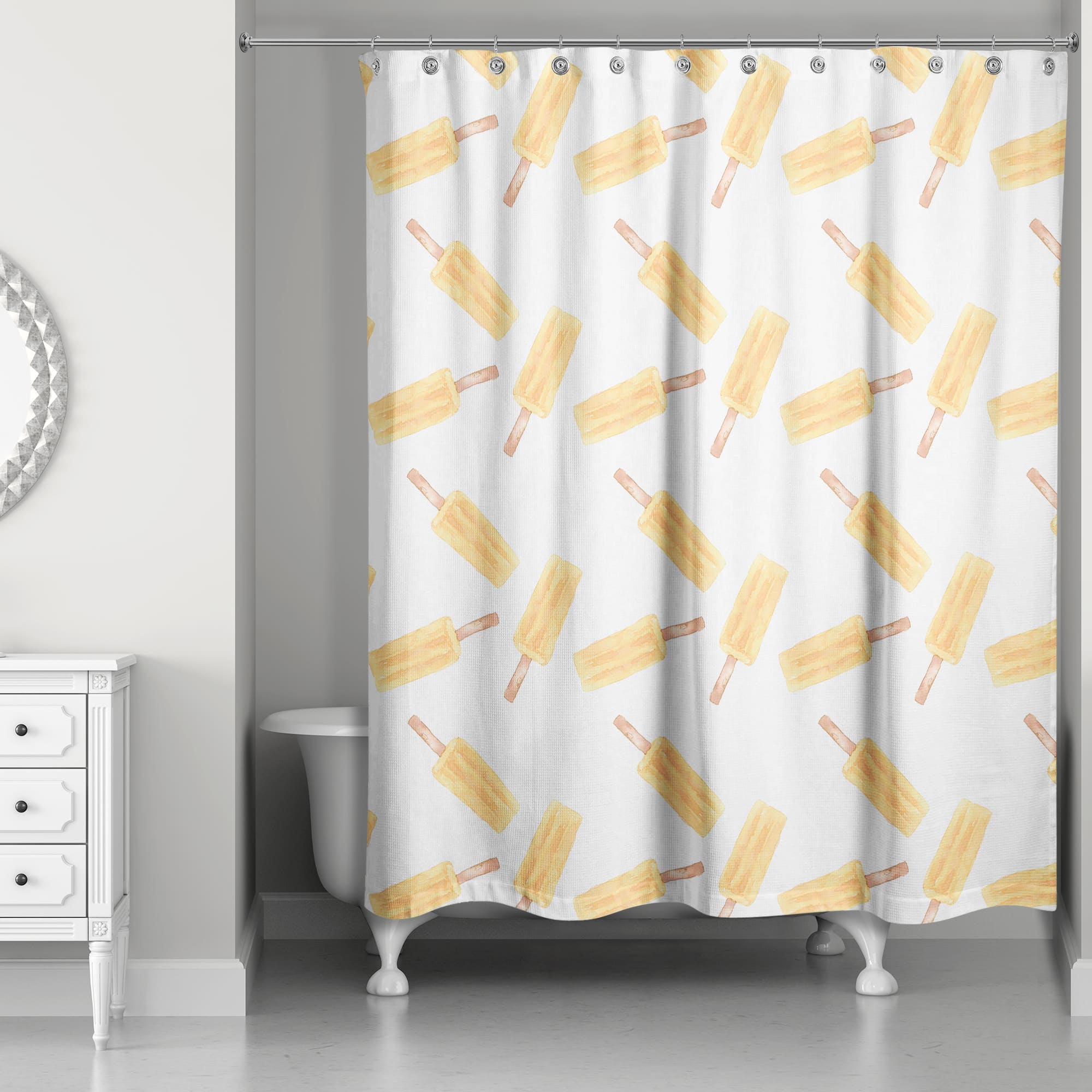 Orange Popsicle Pattern 71" x 74" Shower Curtain