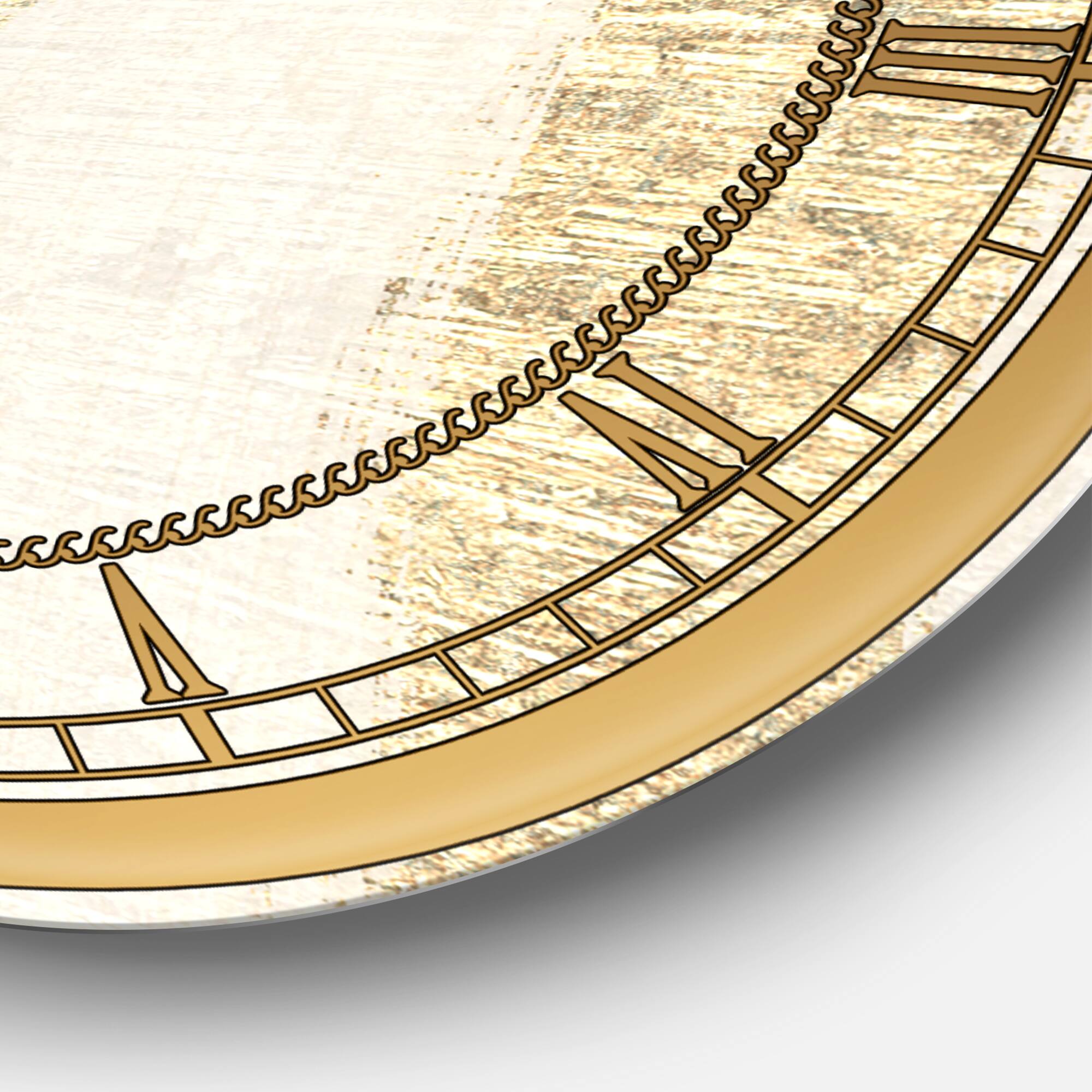 Designart 'Gold Glam Stipes Pattern Glam Wall Clock