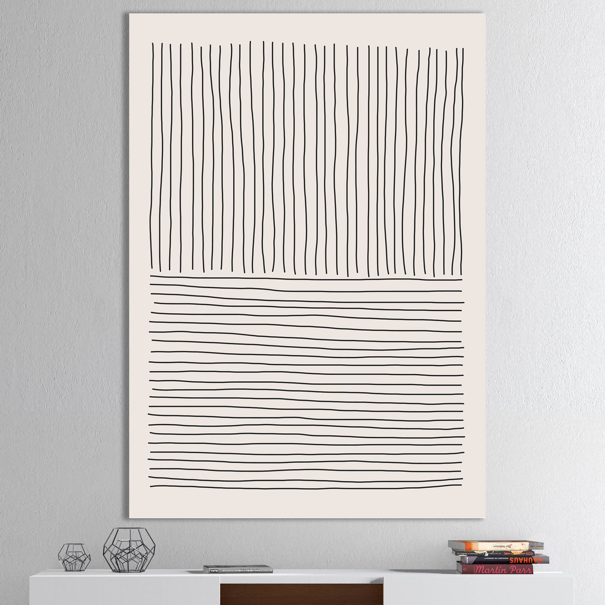 Designart - Minimal Geometric Lines III - Modern Canvas Wall Art Print