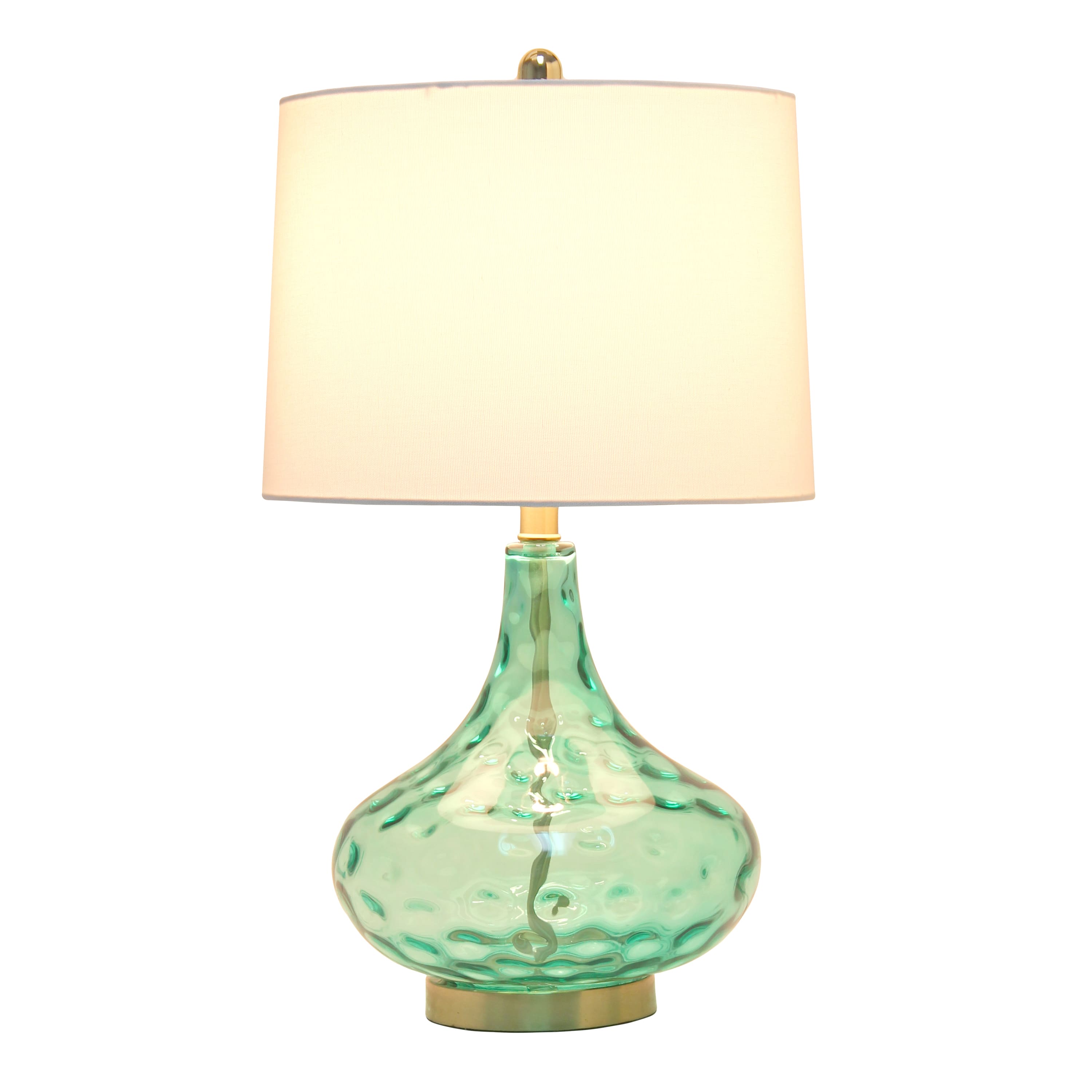 Lalia Home Classix 24" Seafoam Green Dimpled Glass Table Lamp