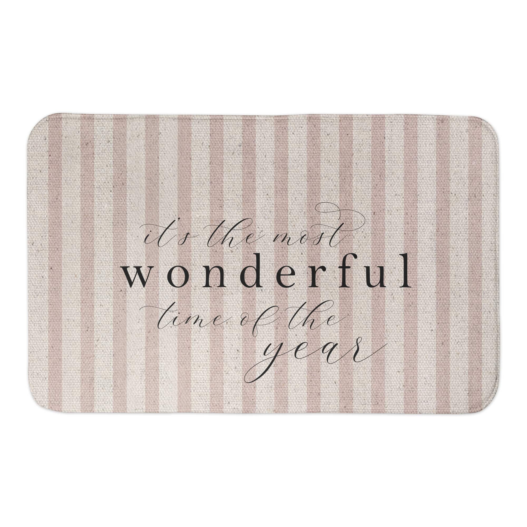 It&#x27;s the Most Wonderful Time of the Year Red Stripe 21&#x22; x 34&#x22; Bath Mat