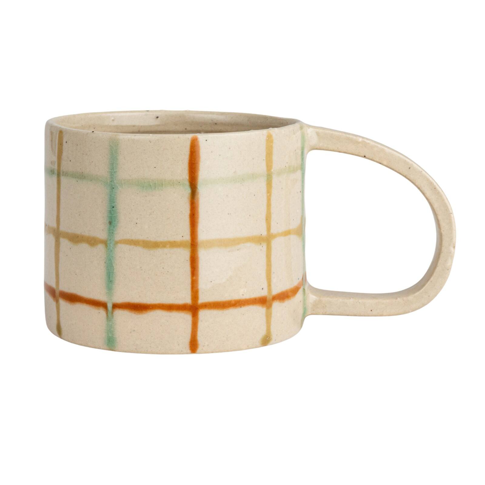 Hello Honey&#xAE; 12oz. Multicolor Stoneware Mugs with Checkered Pattern, 4ct.