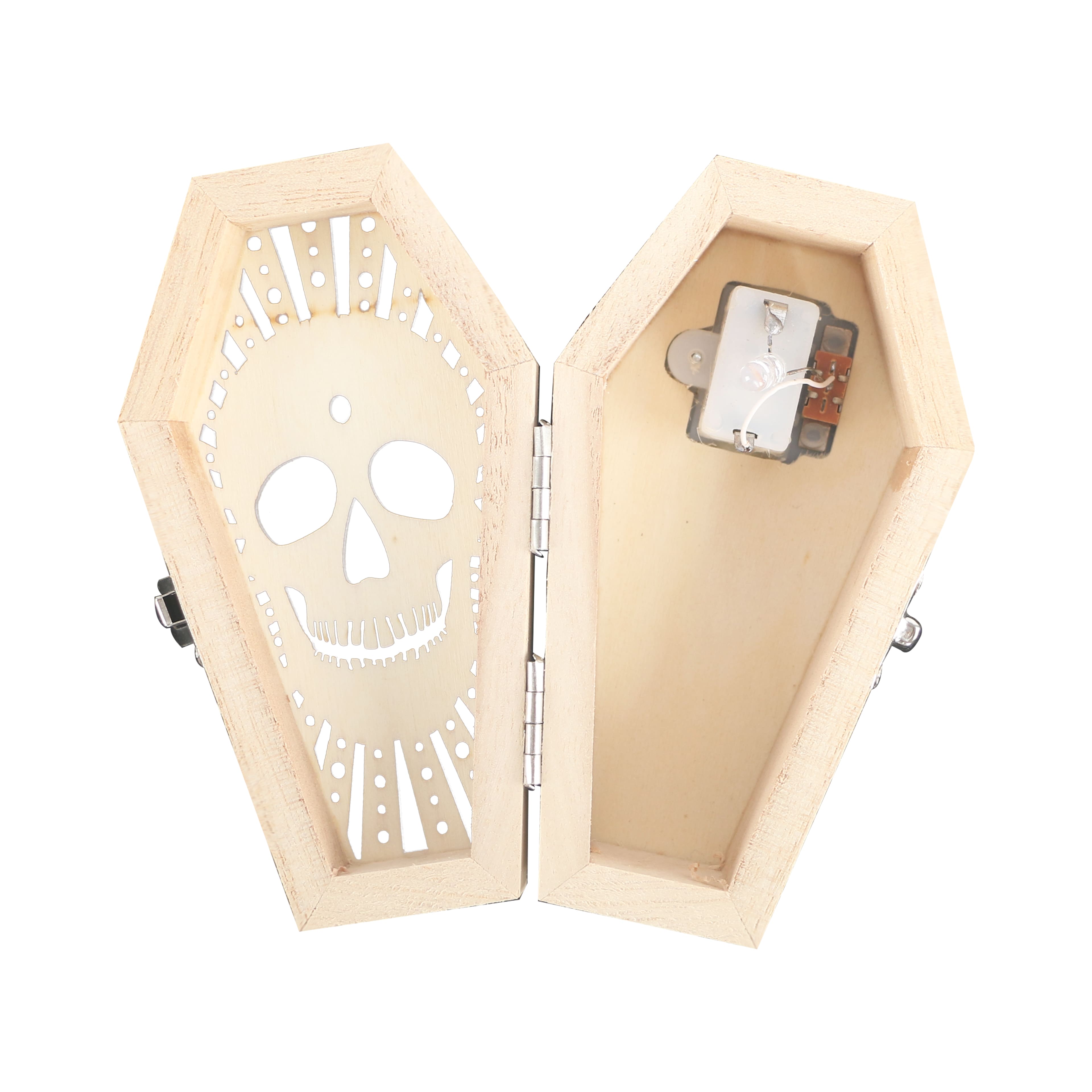 Mini Skull with Eye Coffin DIY LED Wood D&#xE9;cor by Make Market&#xAE;